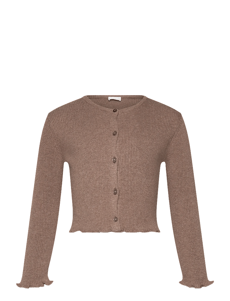 Mango - Ribbed knit cardigan - koftor - brown - 1