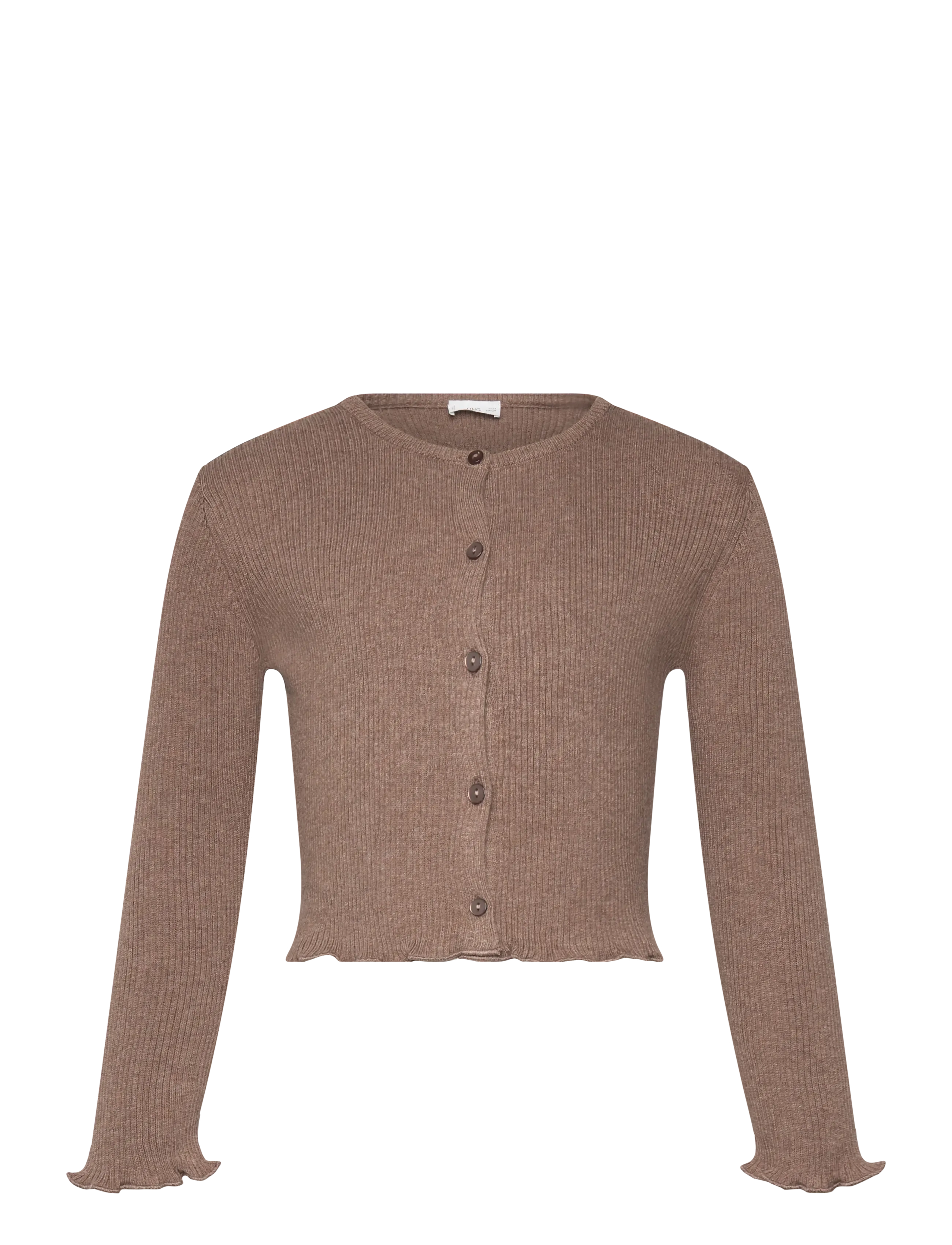 Mango Ribbed knit cardigan - Cardigans - BROWN / beige