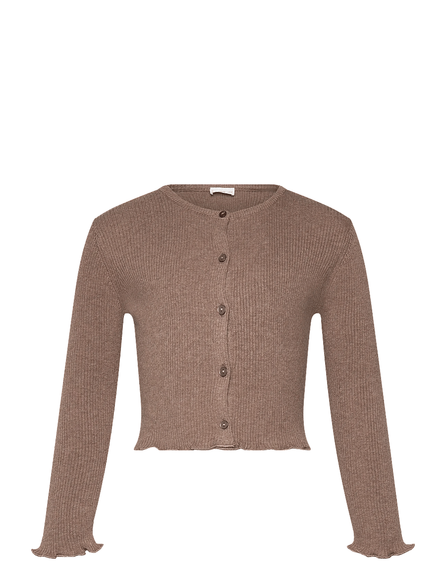 Mango - Ribbed knit cardigan - koftor - brown - 1