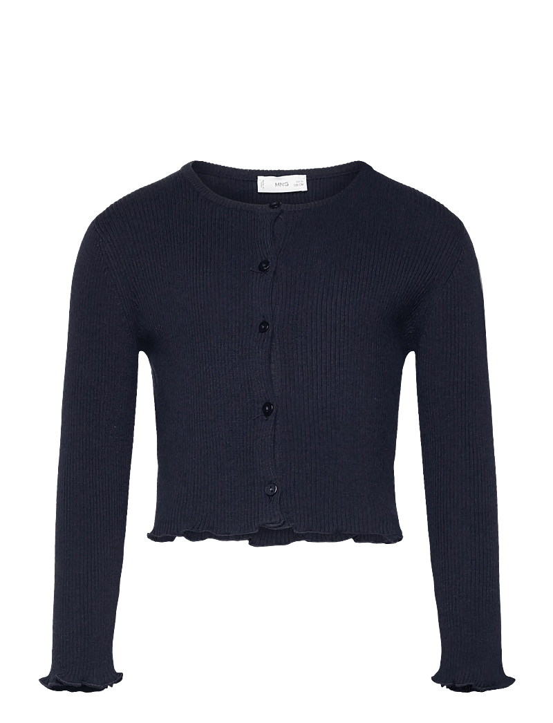 Mango - Ribbed knit cardigan - koftor - navy - 0
