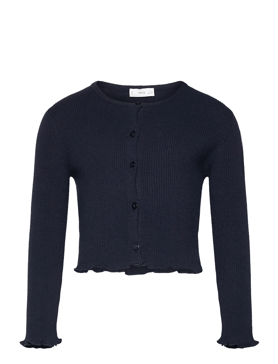 Mango - Ribbed knit cardigan - cardigans - navy - 0