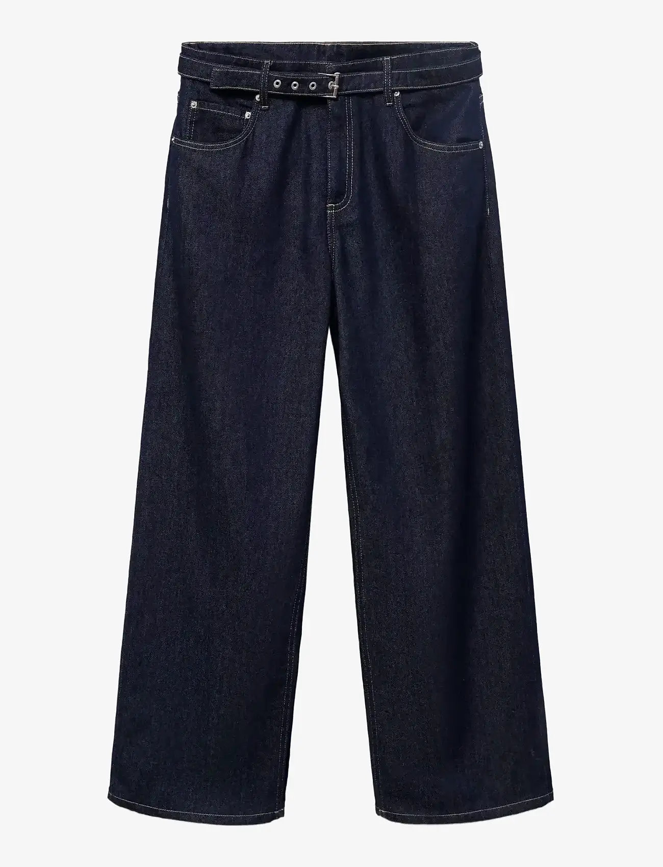 Mango - Straight-fit belt jeans - raka jeans - open blue - 1