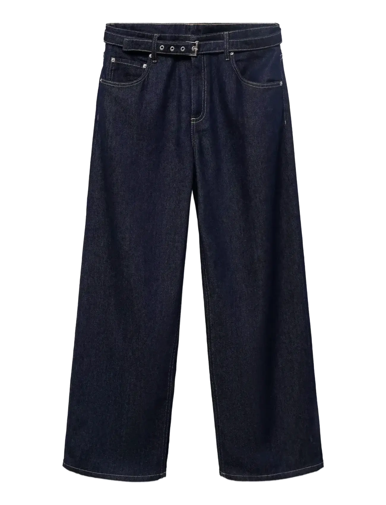 Mango Straight-fit belt jeans - Mango - OPEN BLUE / navy