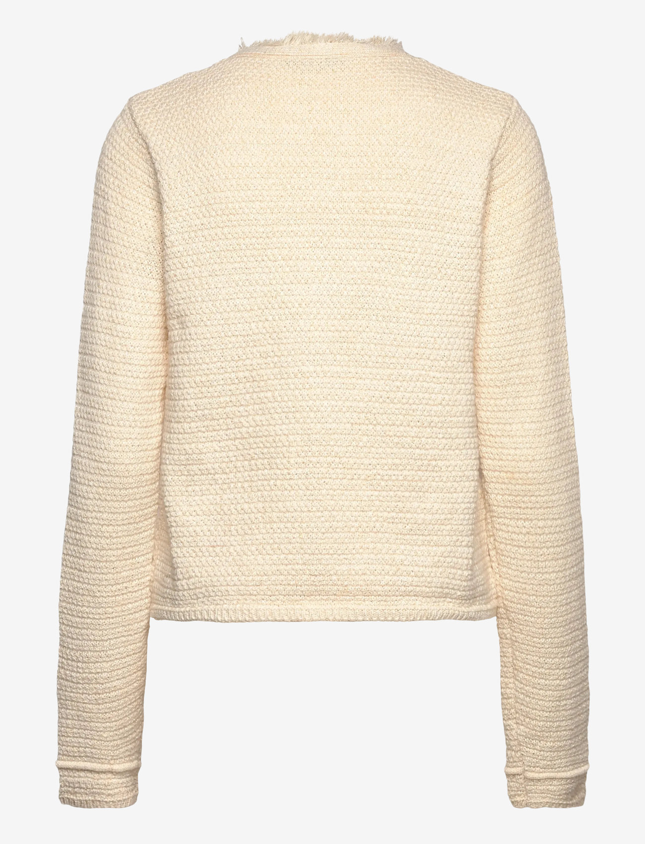 Mango - Knitted cardigan with frayed ends - autumn clothing - light beige - 1