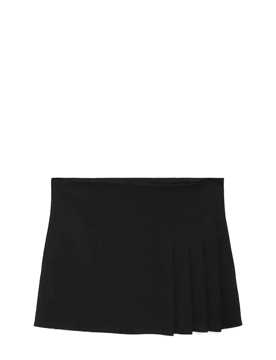 Mango - Pleated mini-skirt - plisserede nederdele - black - 1