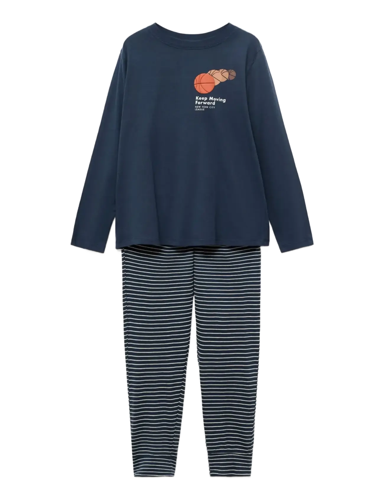 Mango Striped Long Pyjamas, 9-10, Navy, Pyjamas > Pyjamas-Sæt, Børn