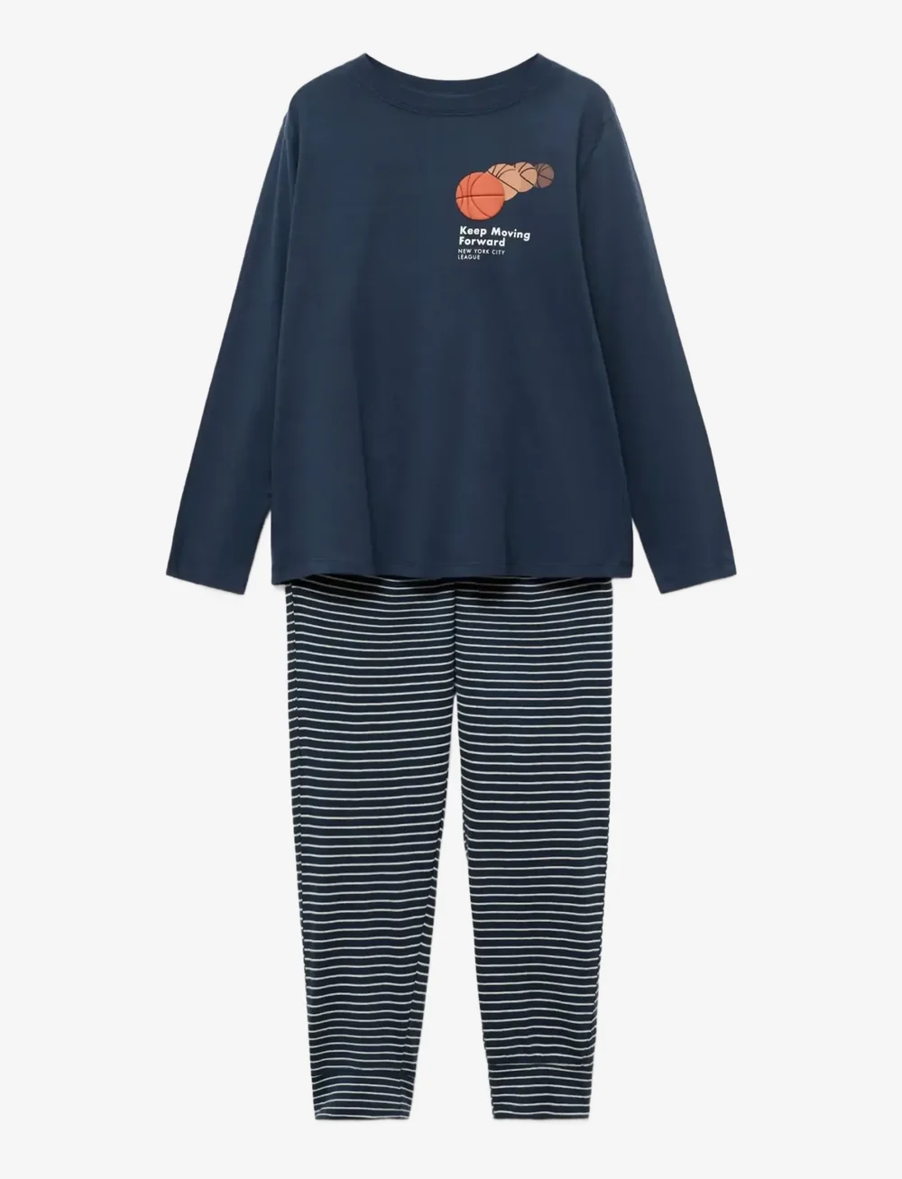Mango - Striped long pyjamas - pyjama-sets - navy - 0