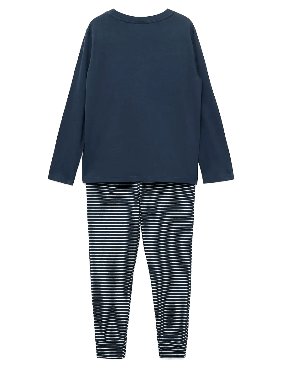 Mango - Striped long pyjamas - pyjamasset - navy - 1