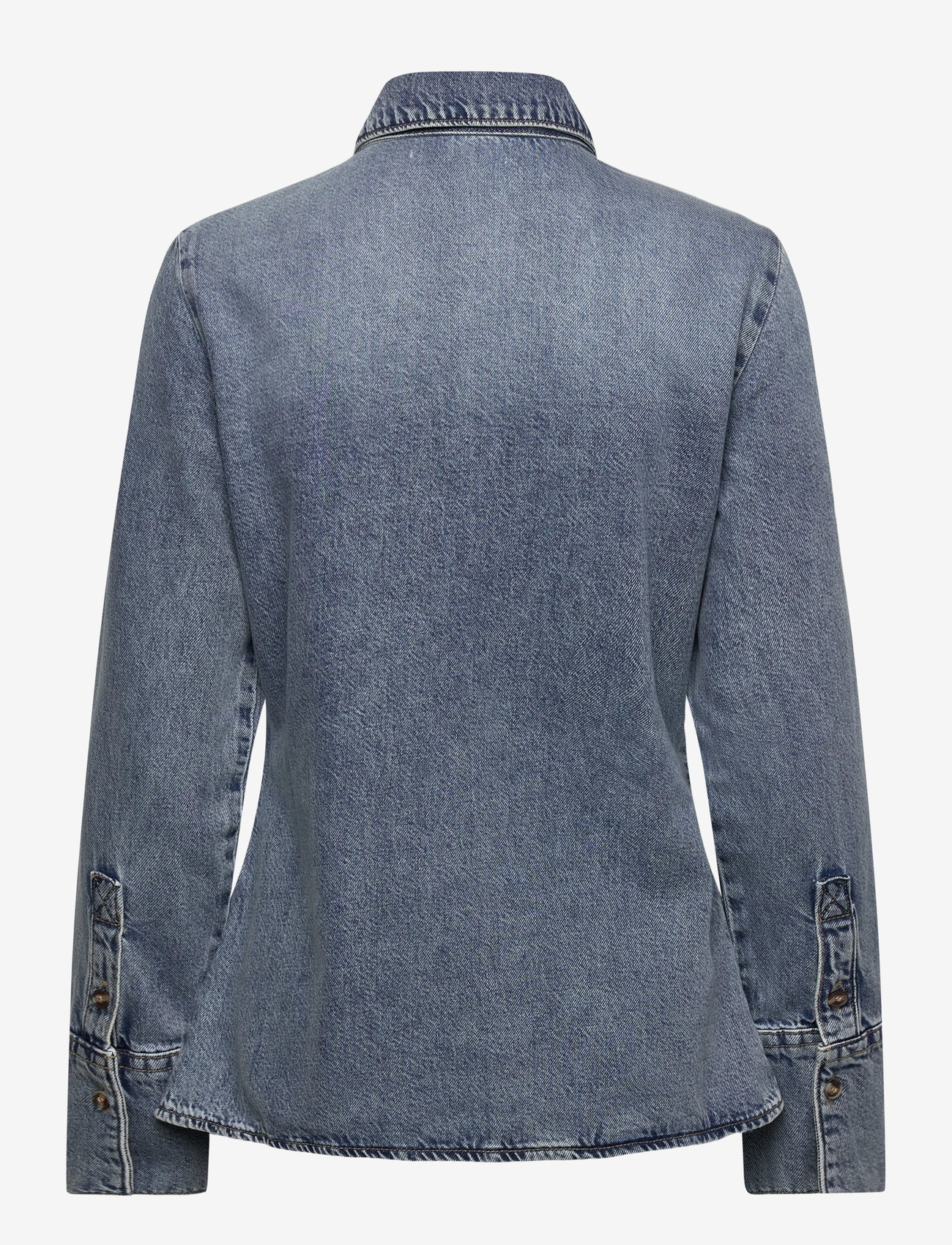 Mango - Denim shirt with bow - långärmade skjortor - open blue - 2