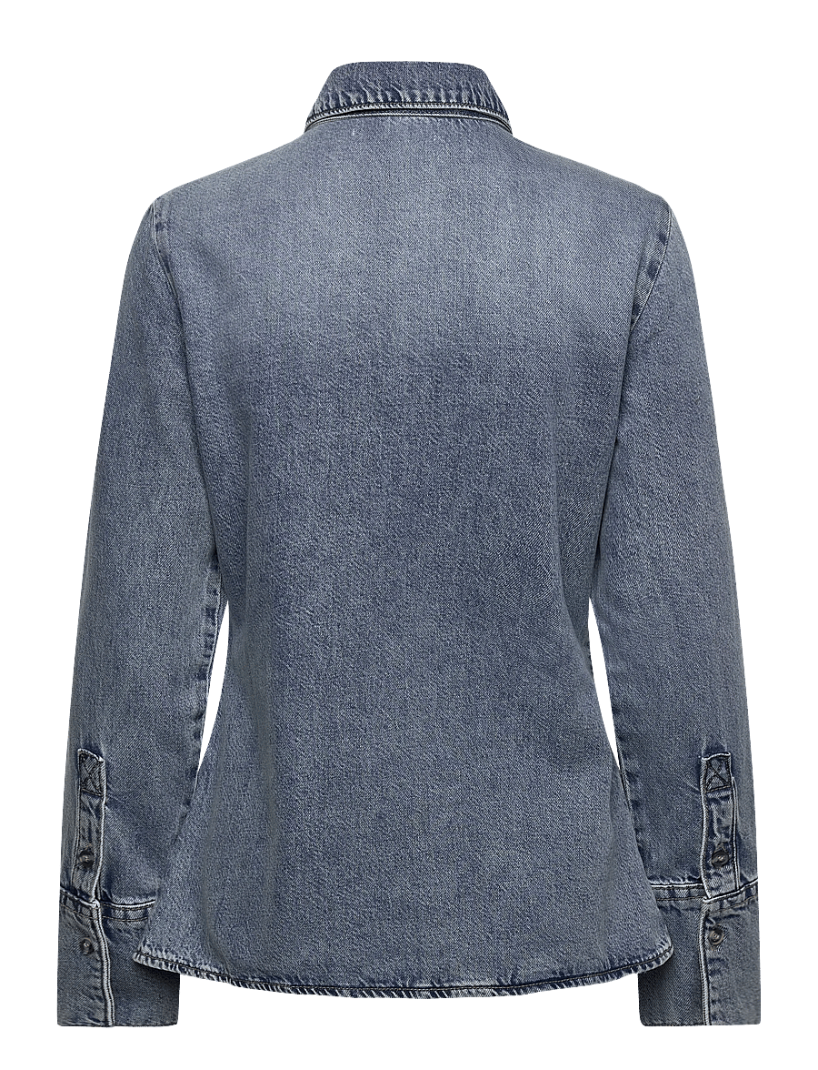 Mango - Denim shirt with bow - langärmlige hemden - open blue - 2