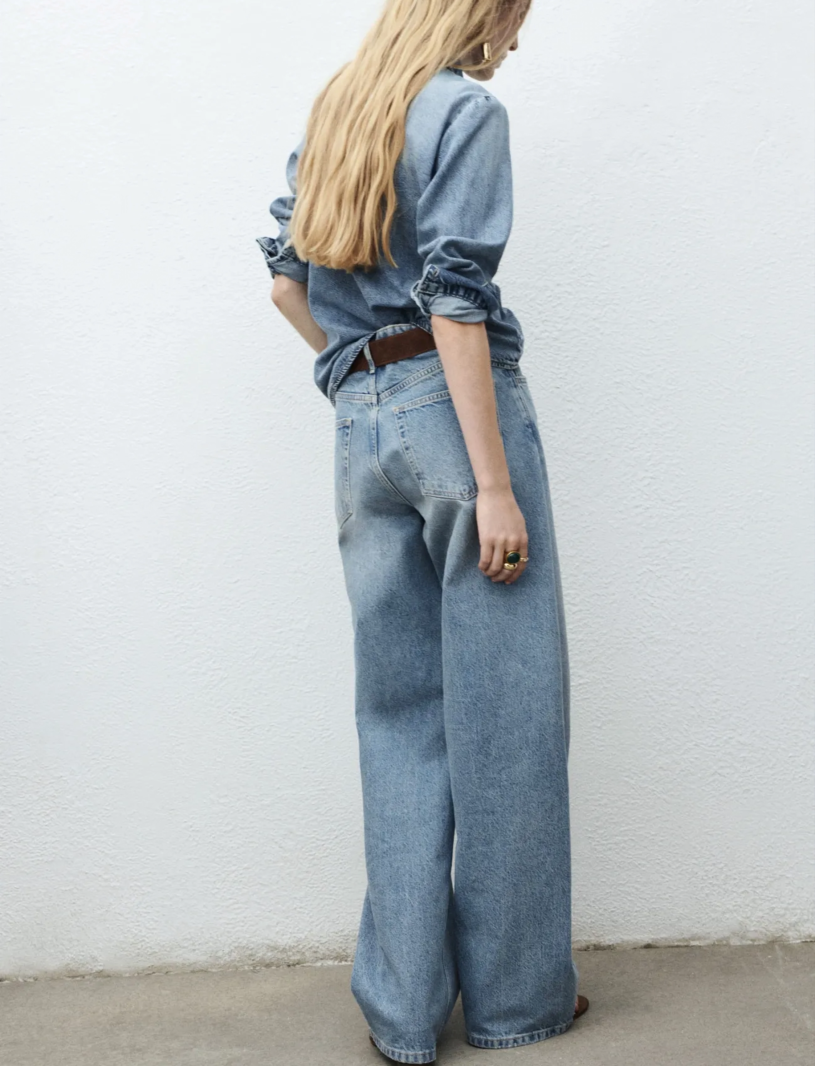 Mango - Denim shirt with bow - overhemden met lange mouwen - open blue - 3