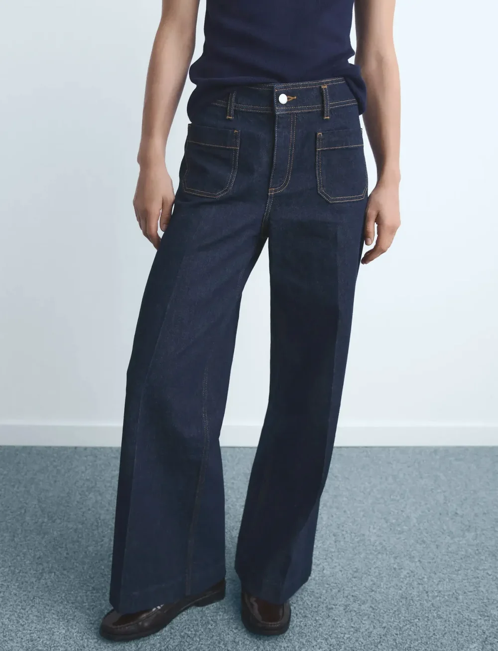 Mango - Wide-leg jeans with pockets - hosen mit weitem bein - open blue - 0