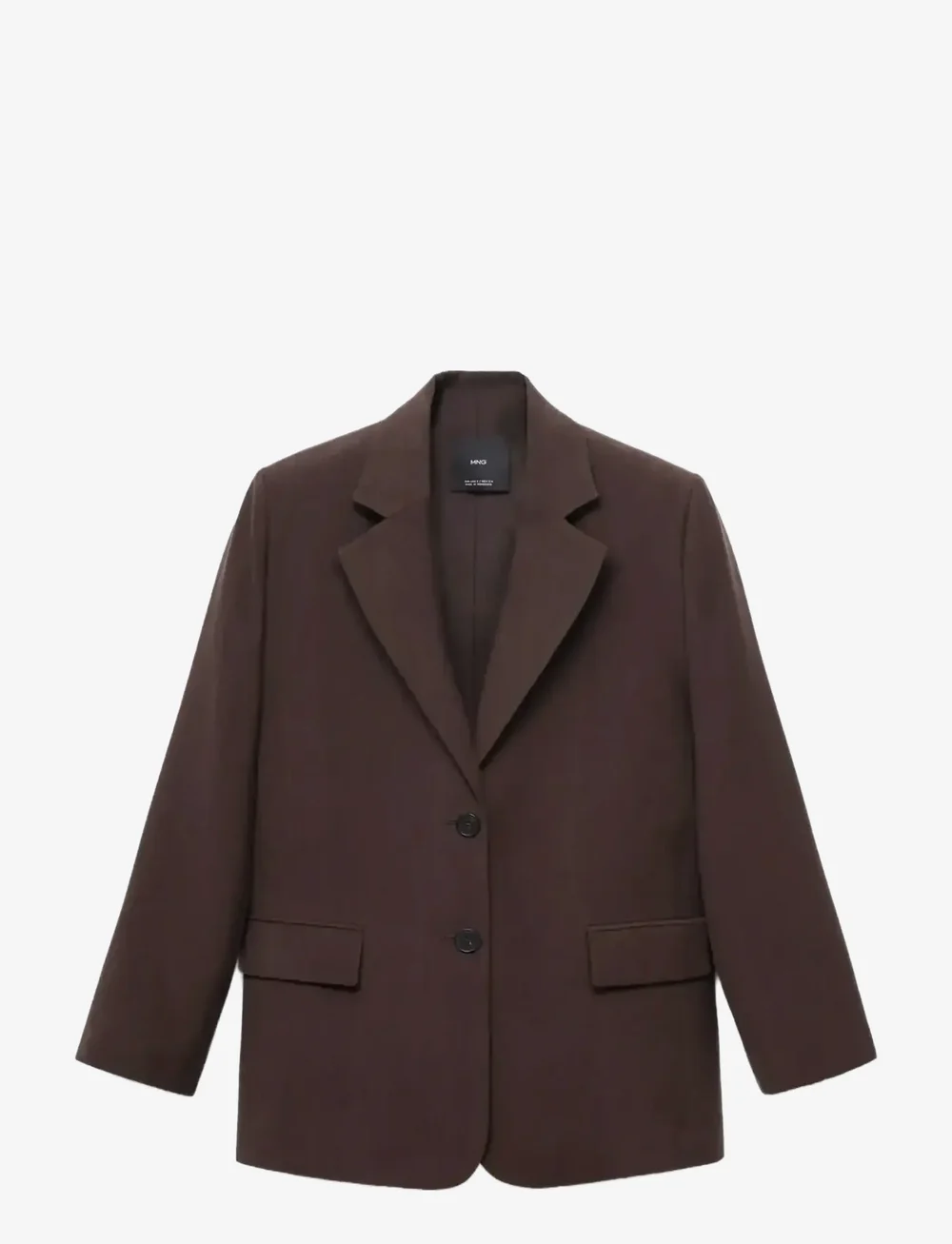 Mango - Lyocell suit blazer - einreihige blazer - dark brown - 1