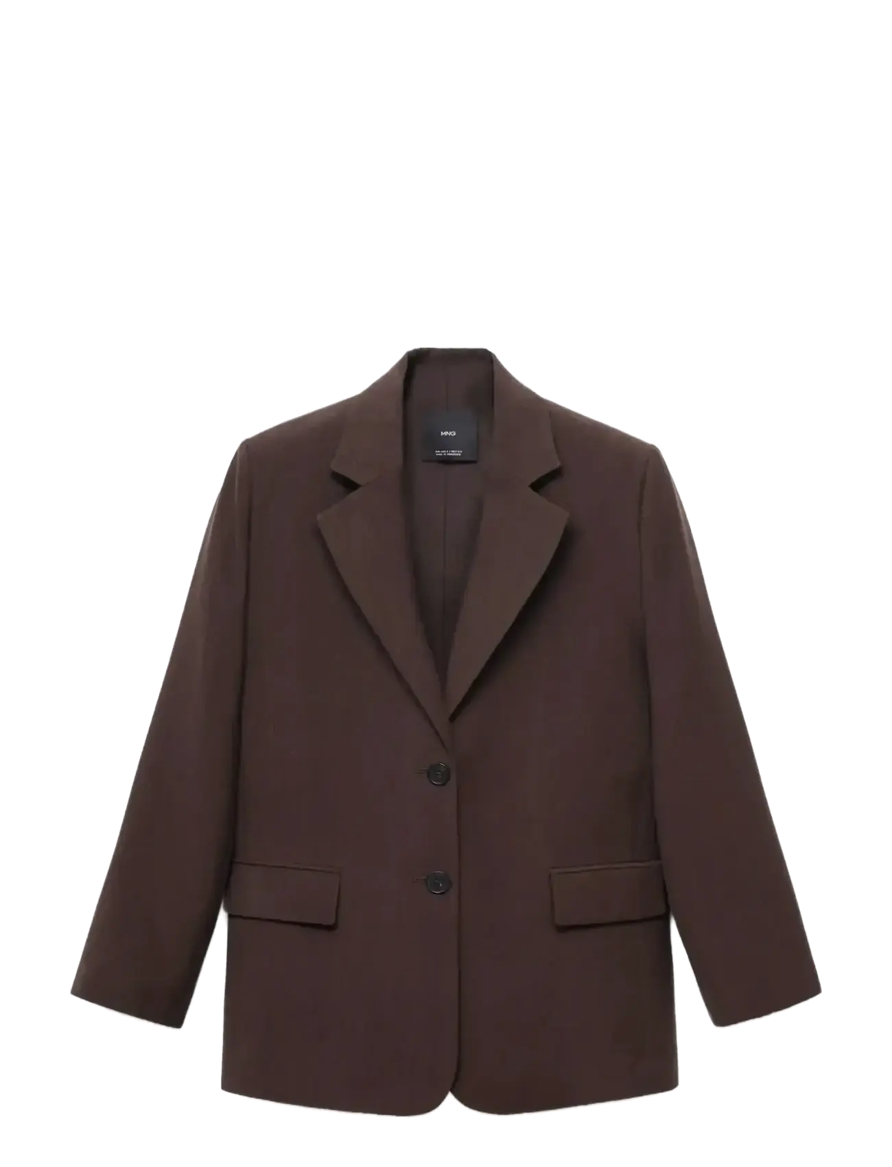 Mango - Lyocell suit blazer - dark brown - 1