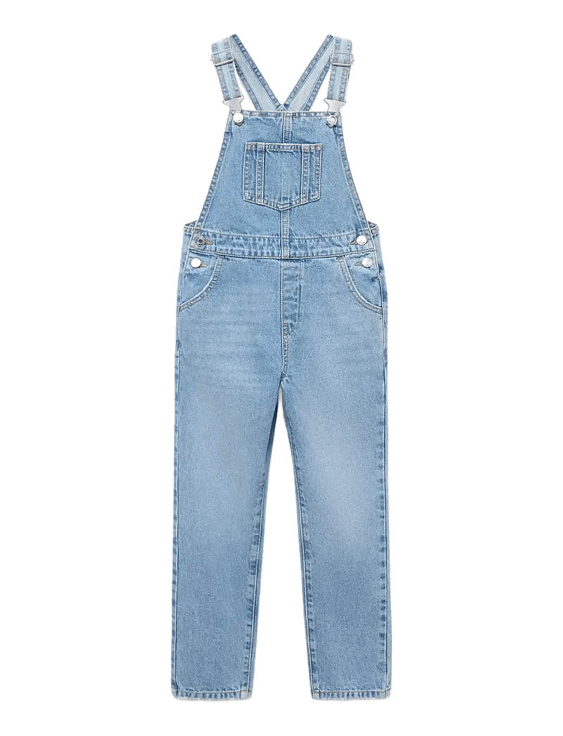 Mango - Long denim dungarees - open blue - 1