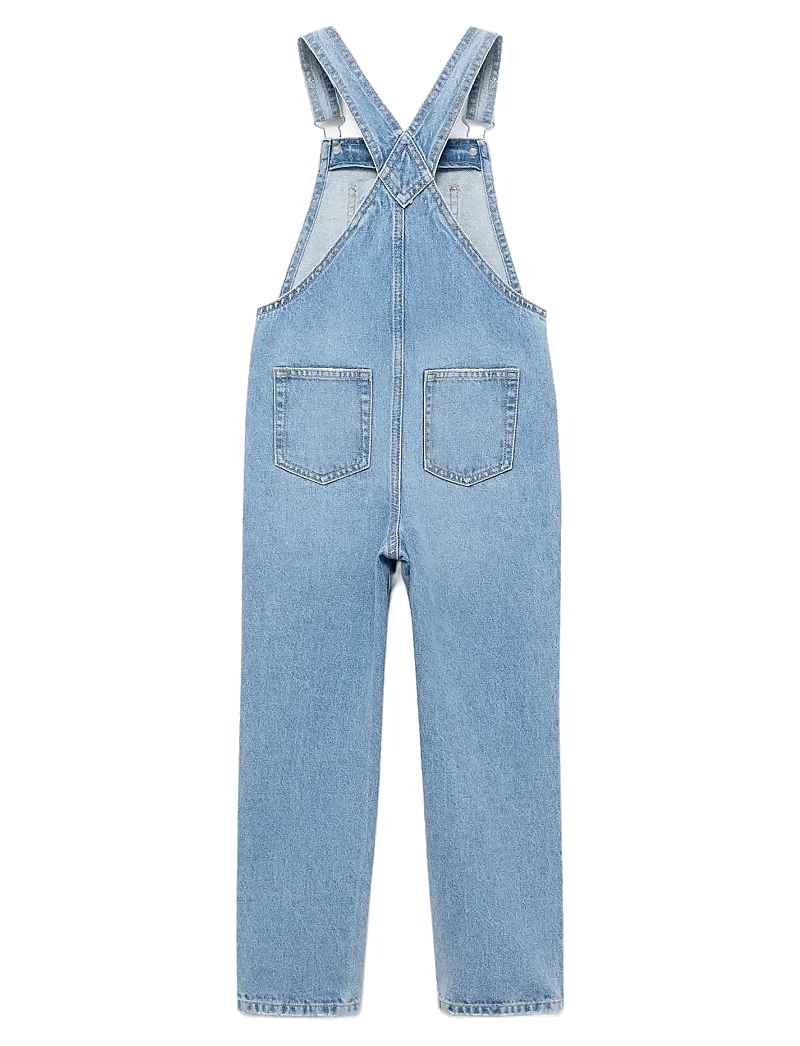 Mango - Long denim dungarees - open blue - 2