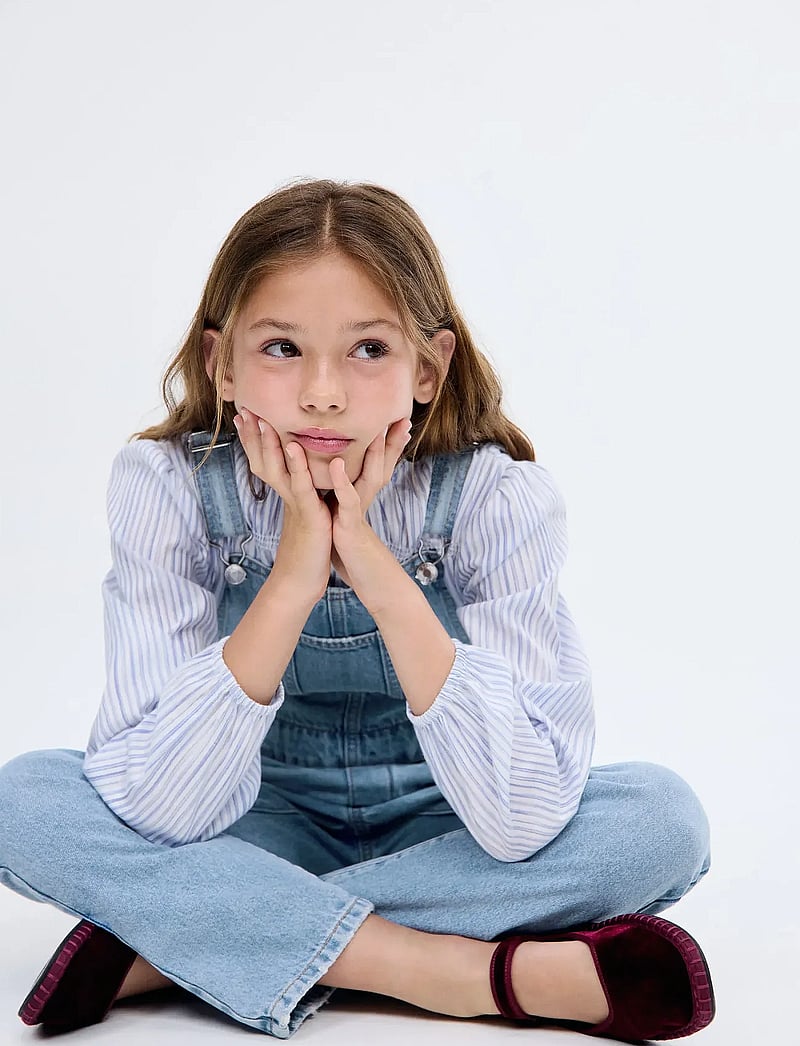 Mango - Long denim dungarees - open blue - 0