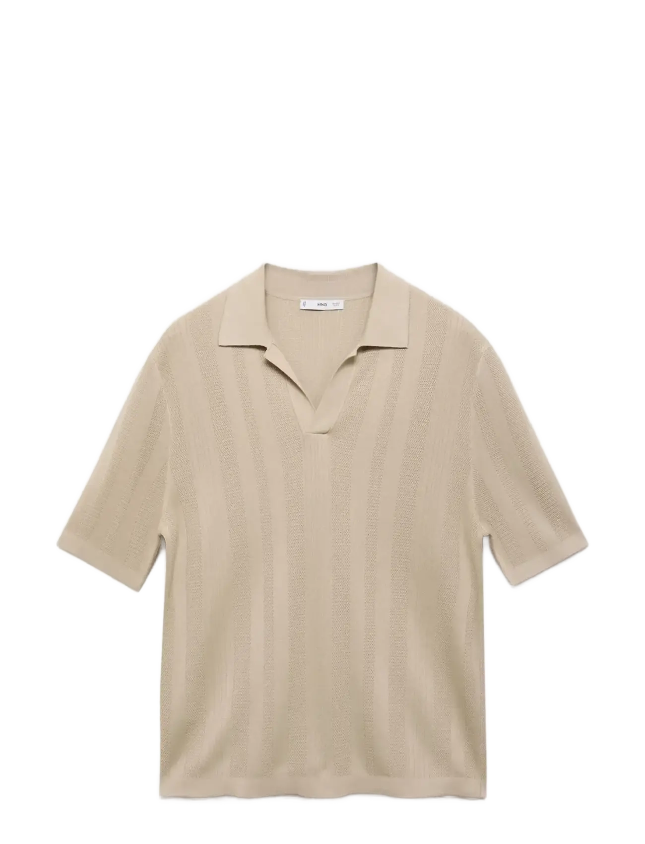 Ribbed knit polo shirt - LT PASTEL GREY