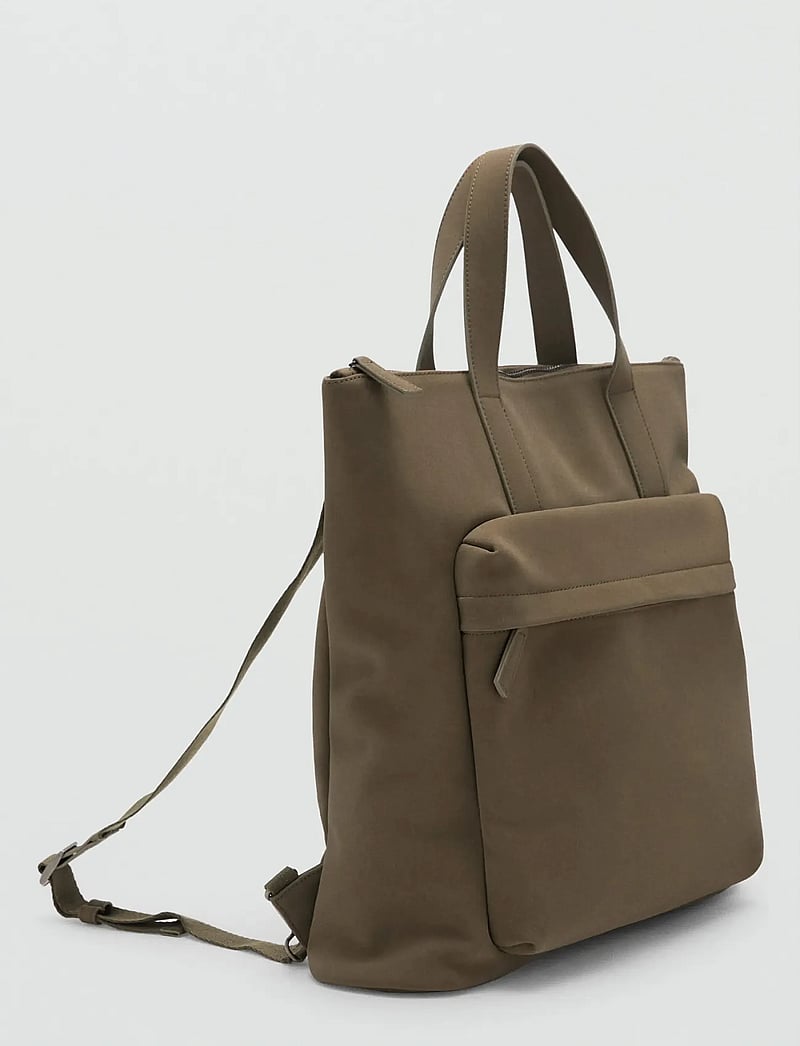 Mango - Multi-functional backpack with pockets - beige - khaki - 0