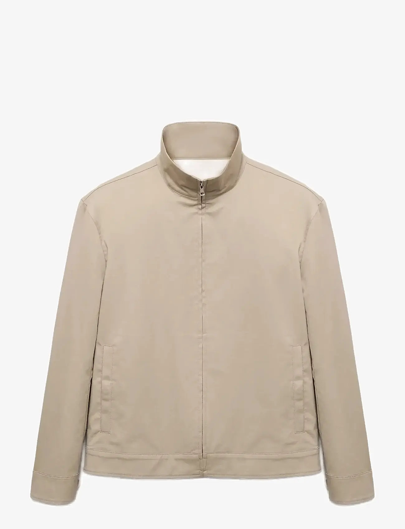 Mango - Zipper cotton jacket - kerged jakid - lt pastel brown - 0