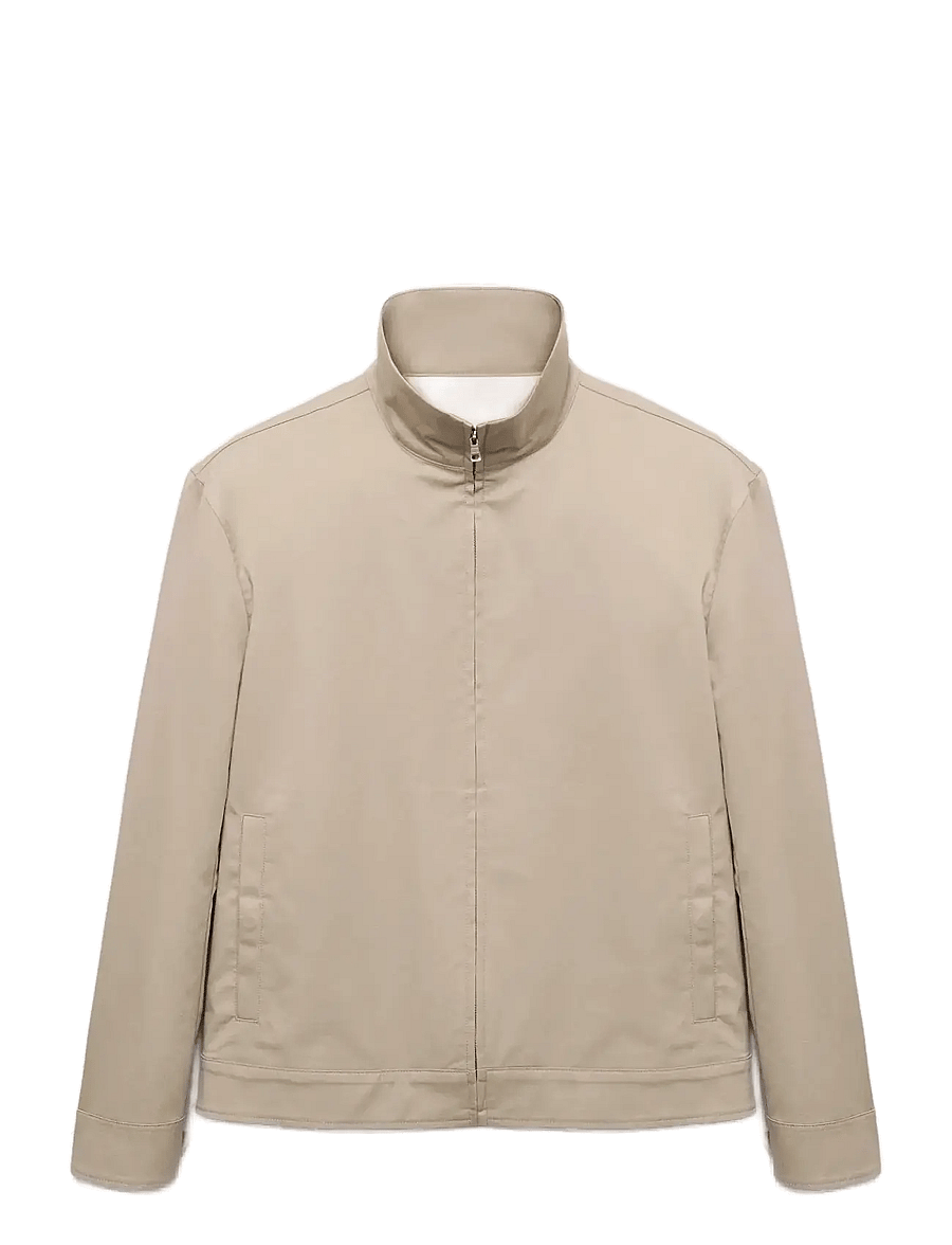 Mango - Zipper cotton jacket - vårjackor - lt pastel brown - 1