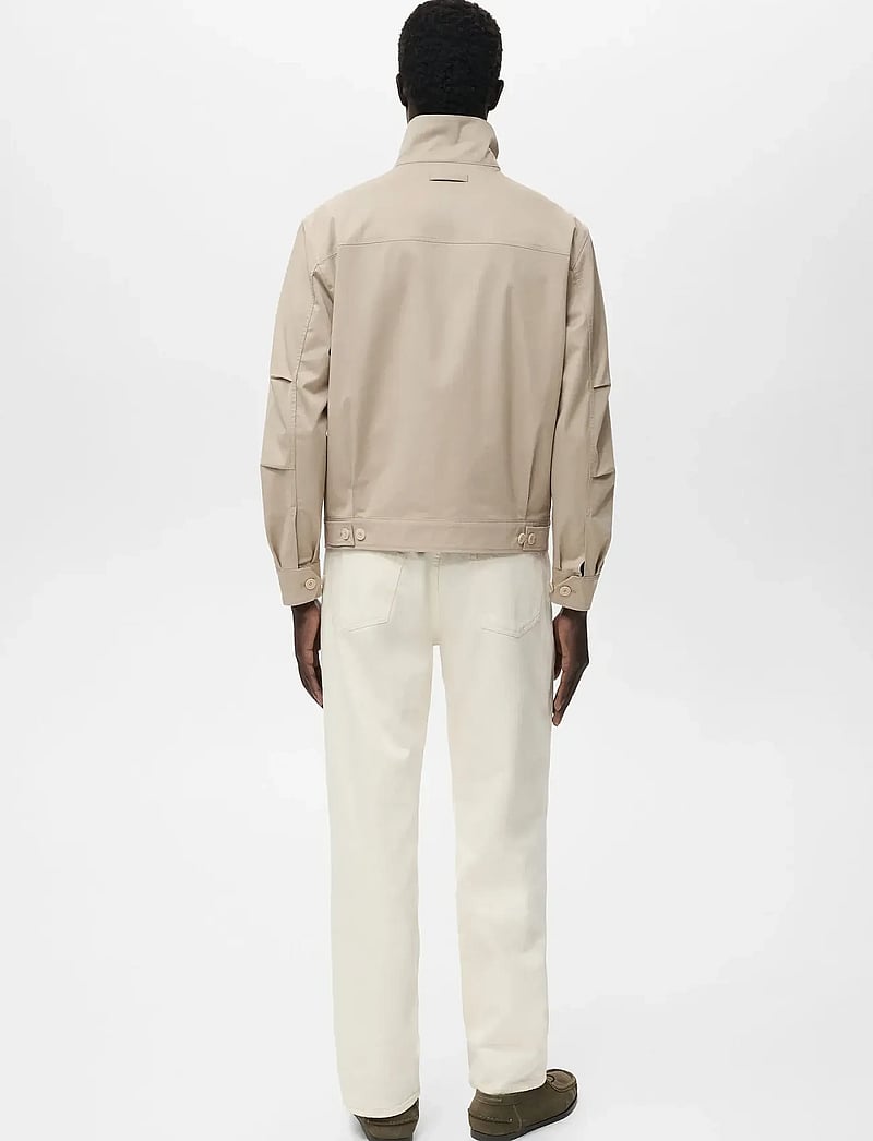 Mango - Zipper cotton jacket - forårsjakker - lt pastel brown - 2