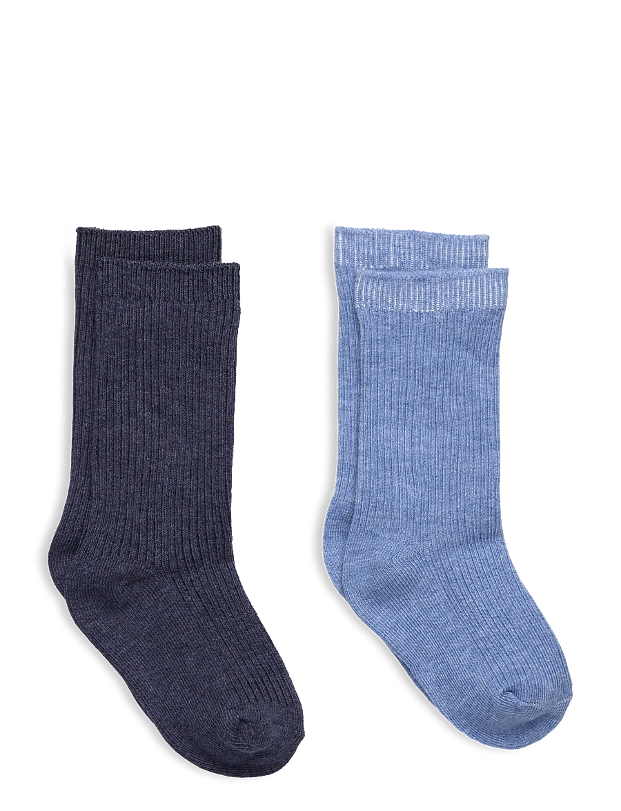 Mango - 2 pack ribbed socks - sokker - medium blue - 0