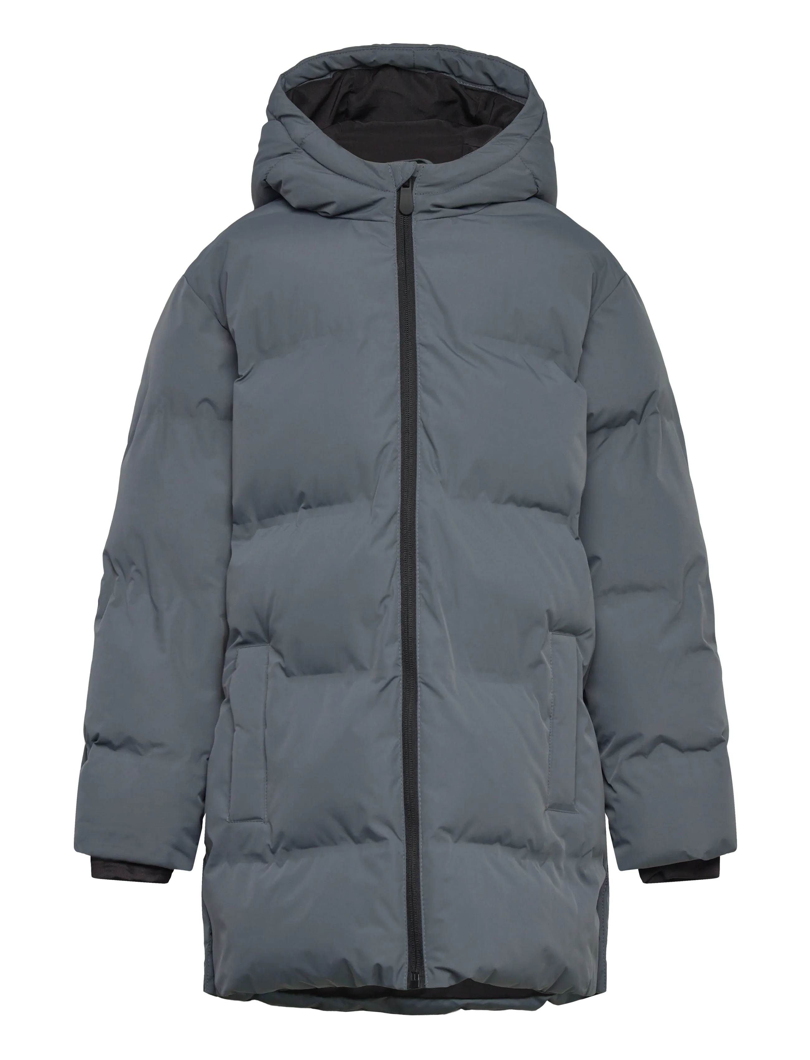 Mango Long Padded Anorak With Hood, 128, Jackets & Coats, Grau - Puffer Padded, Kinder