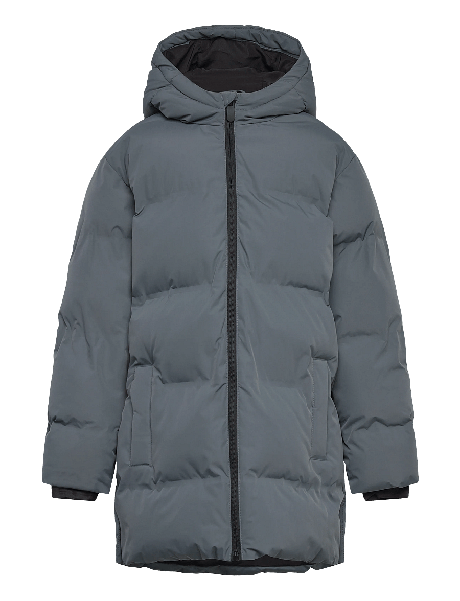 Mango - Long padded anorak with hood - vinterjackor - medium blue - 0