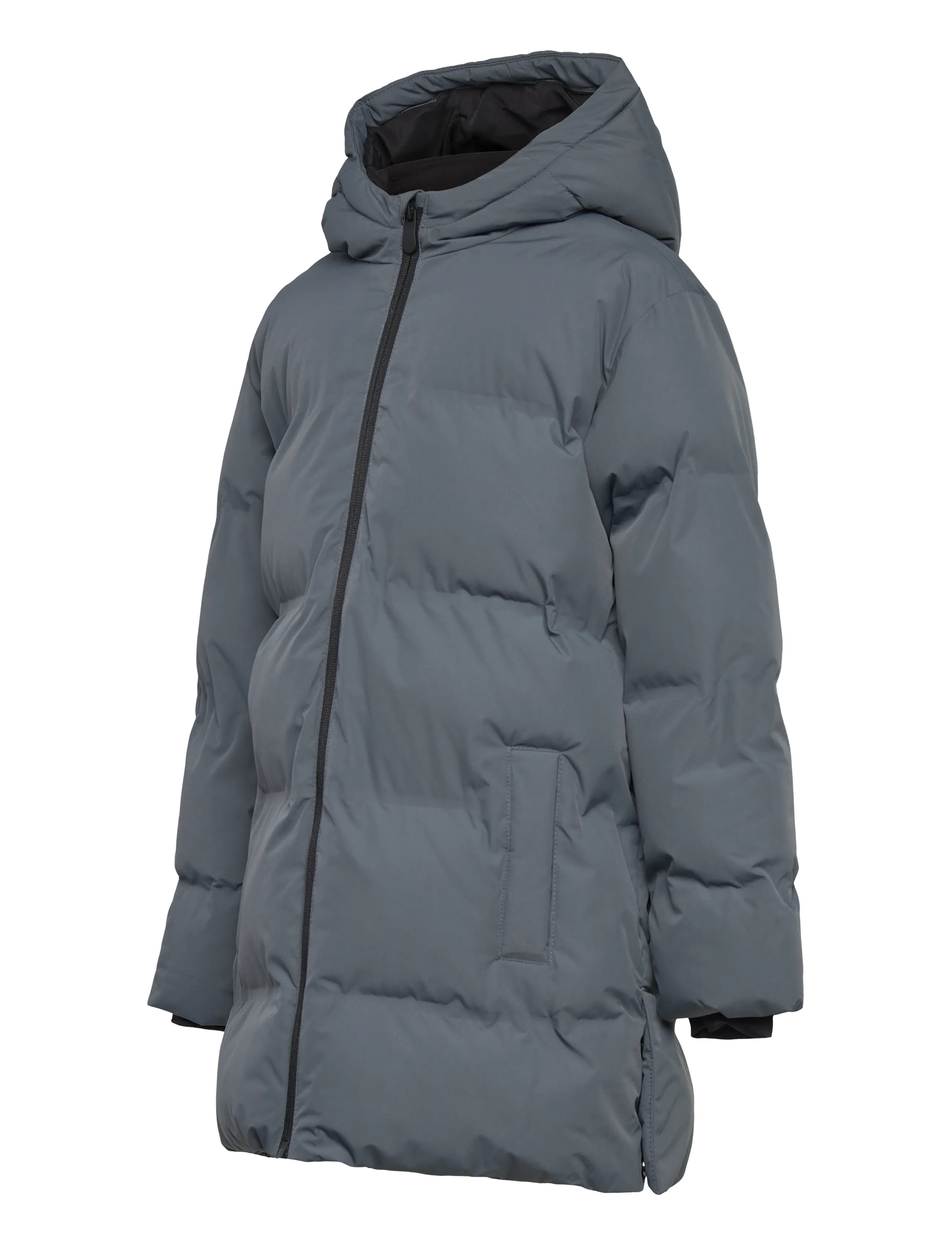 Mango - Long padded anorak with hood - jacken & mäntel - medium blue - 2