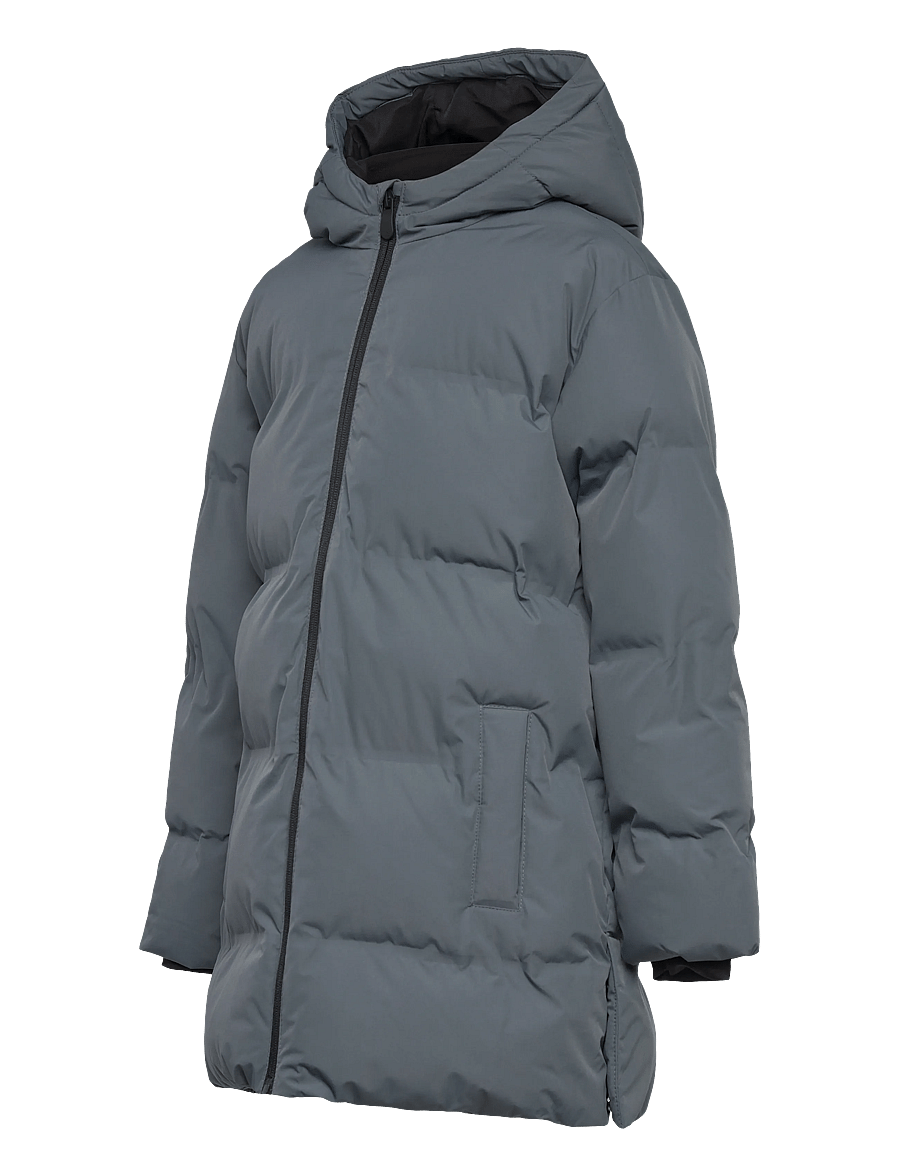 Mango - Long padded anorak with hood - vinterjackor - medium blue - 2