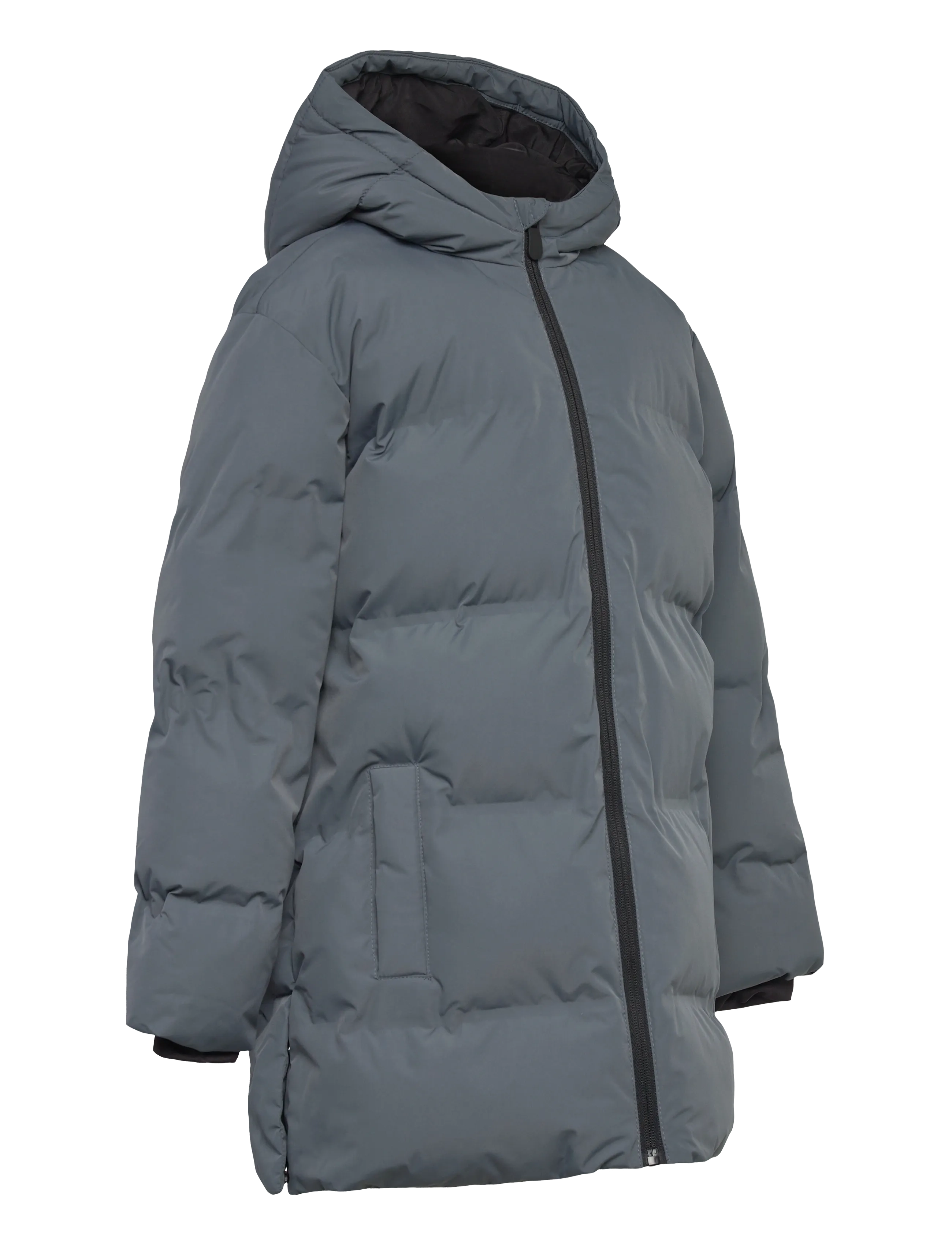 Mango - Long padded anorak with hood - jacken & mäntel - medium blue - 3