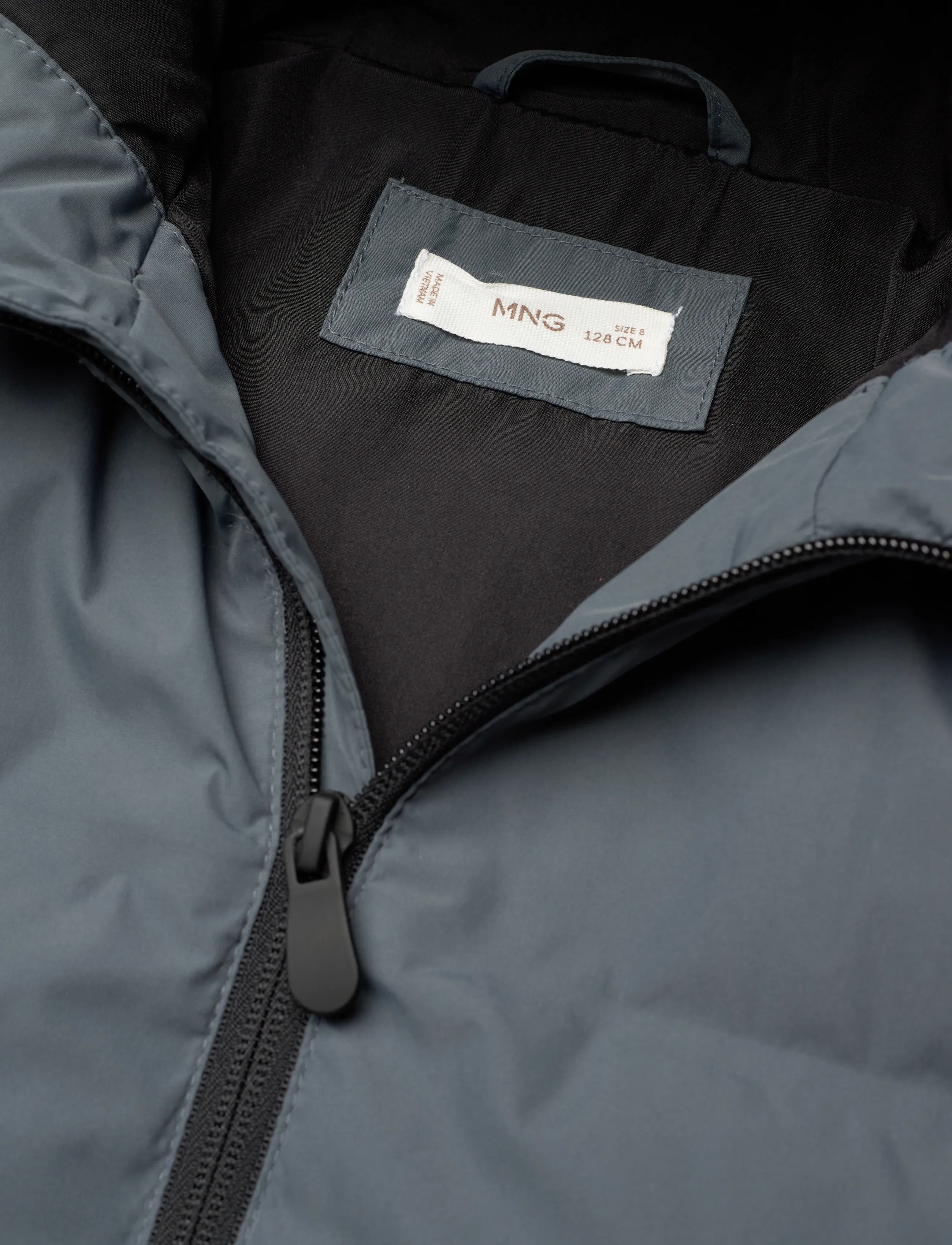 Mango - Long padded anorak with hood - jacken & mäntel - medium blue - 4