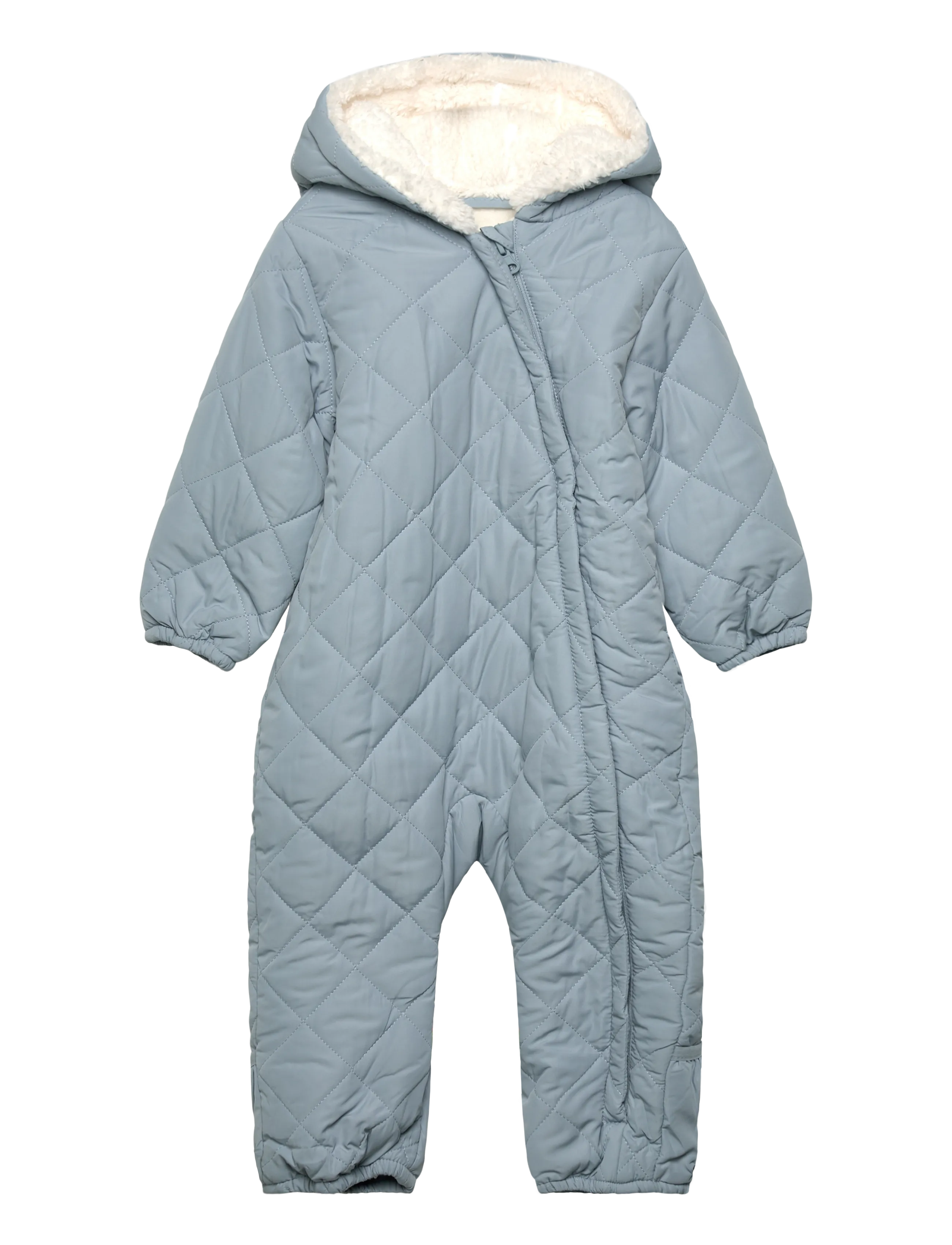 Quilted sweatshirt with shearling lining - MEDIUM BLUE