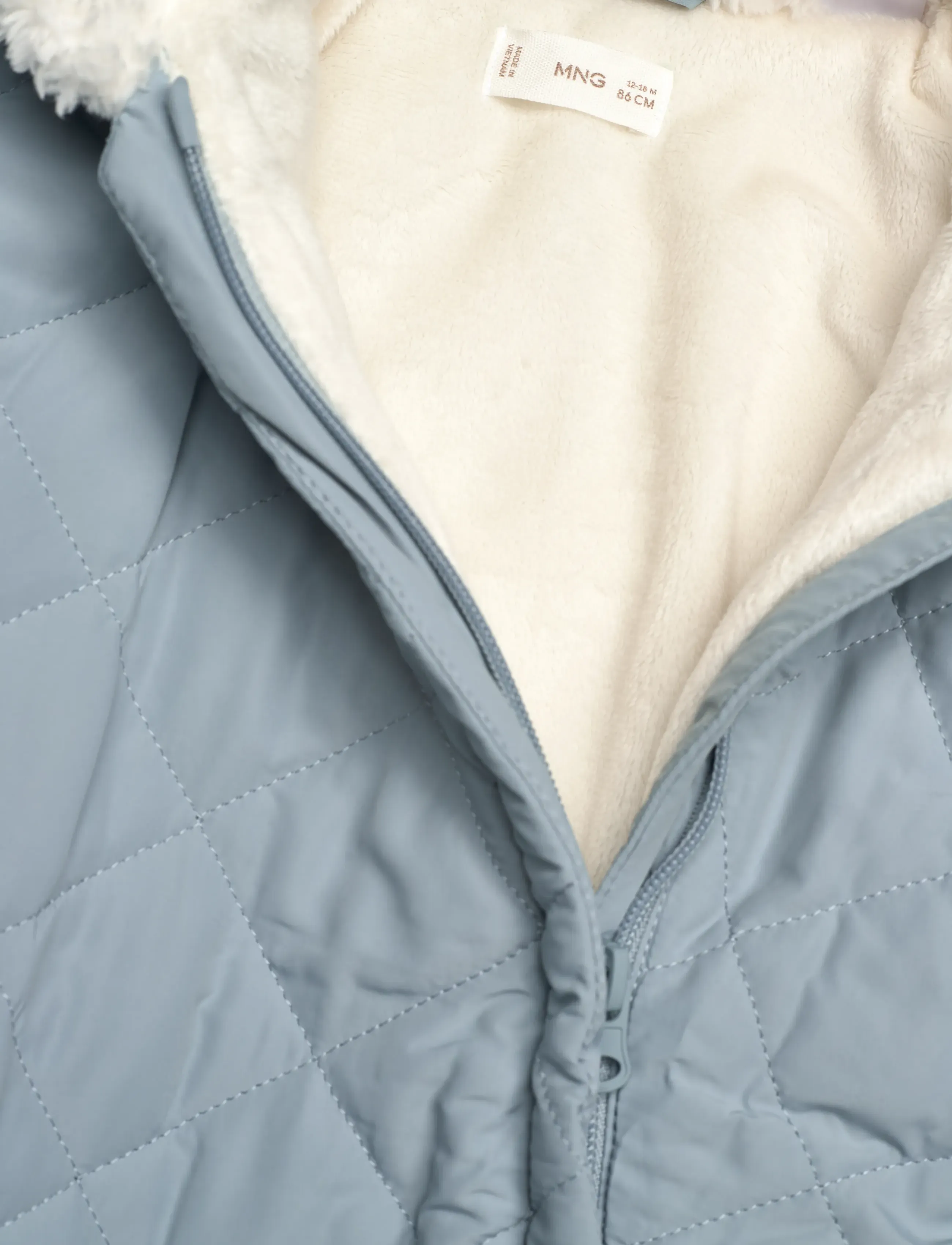 Mango - Quilted sweatshirt with shearling lining - Üleriided - medium blue - 2