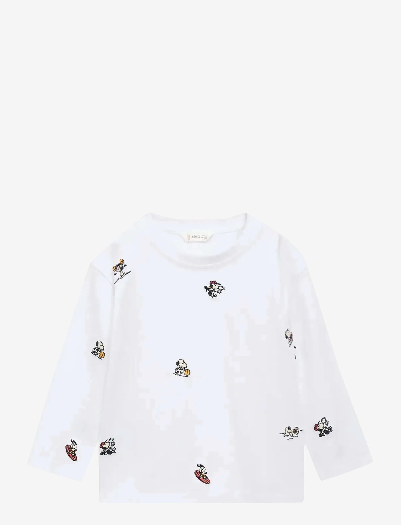 Mango - Snoopy embroidered t-shirt - långärmade t-shirts - white - 0