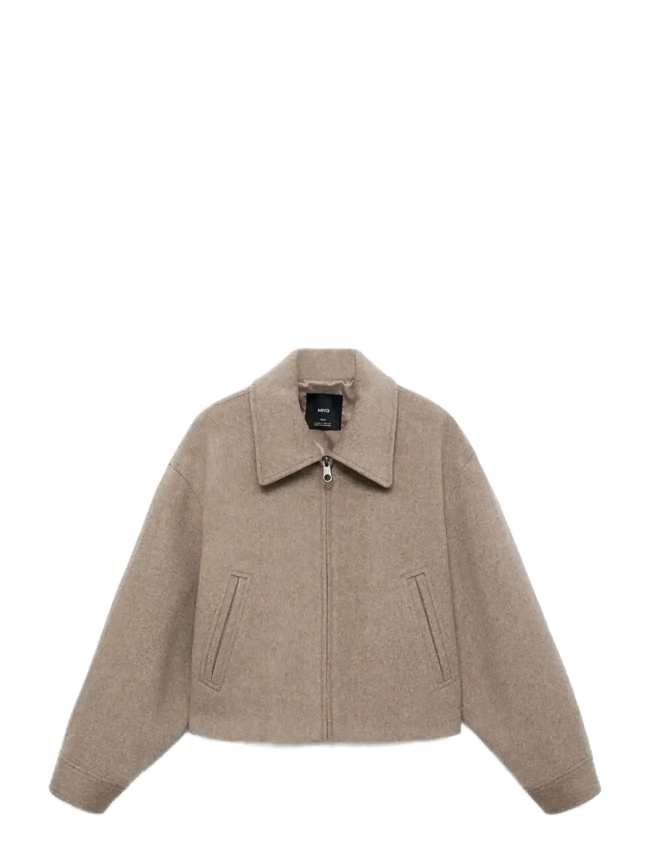 Mango Wool bomber jacket - Nyheter - LT PASTEL BROWN / beige