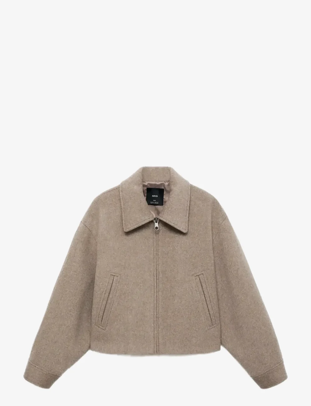 Mango - Wool bomber jacket - bomberjakker - lt pastel brown - 1