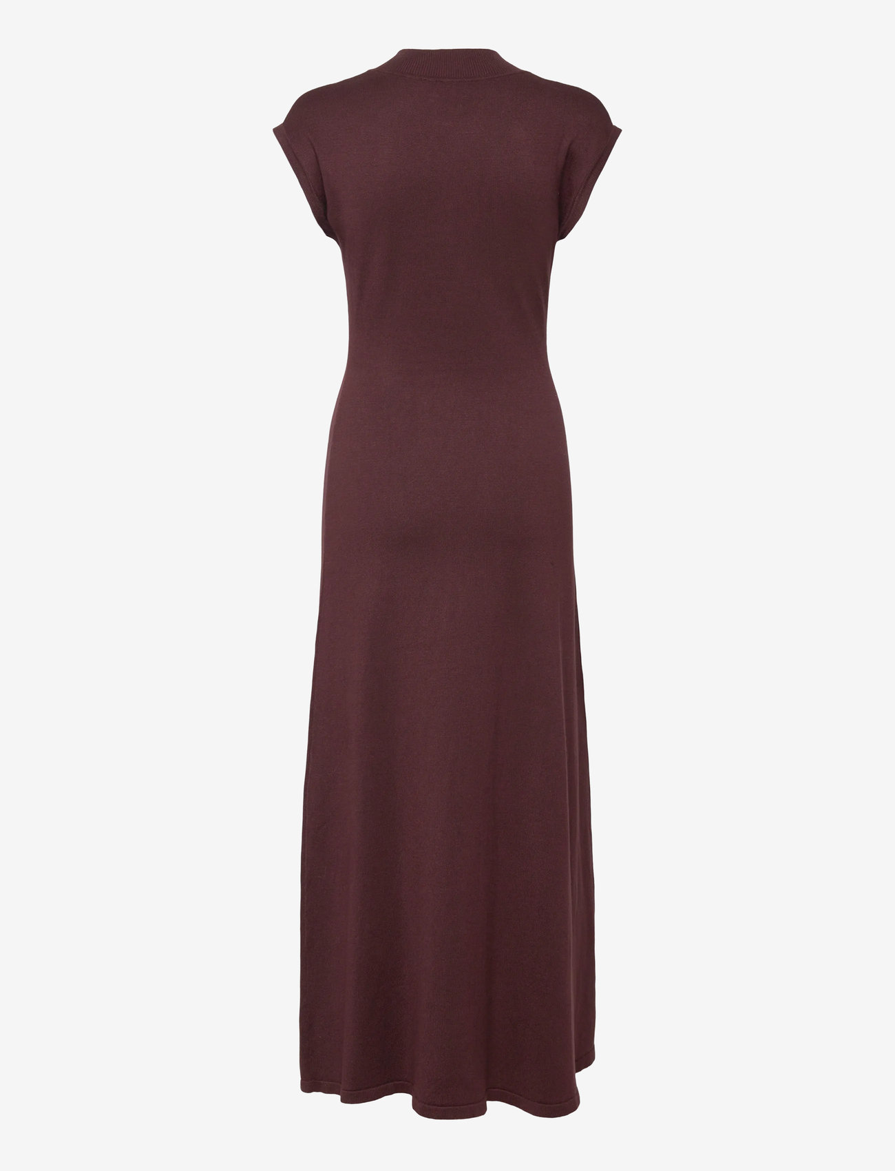 Mango - Perkins-neck knitted dress - stickade klänningar - dark red - 1