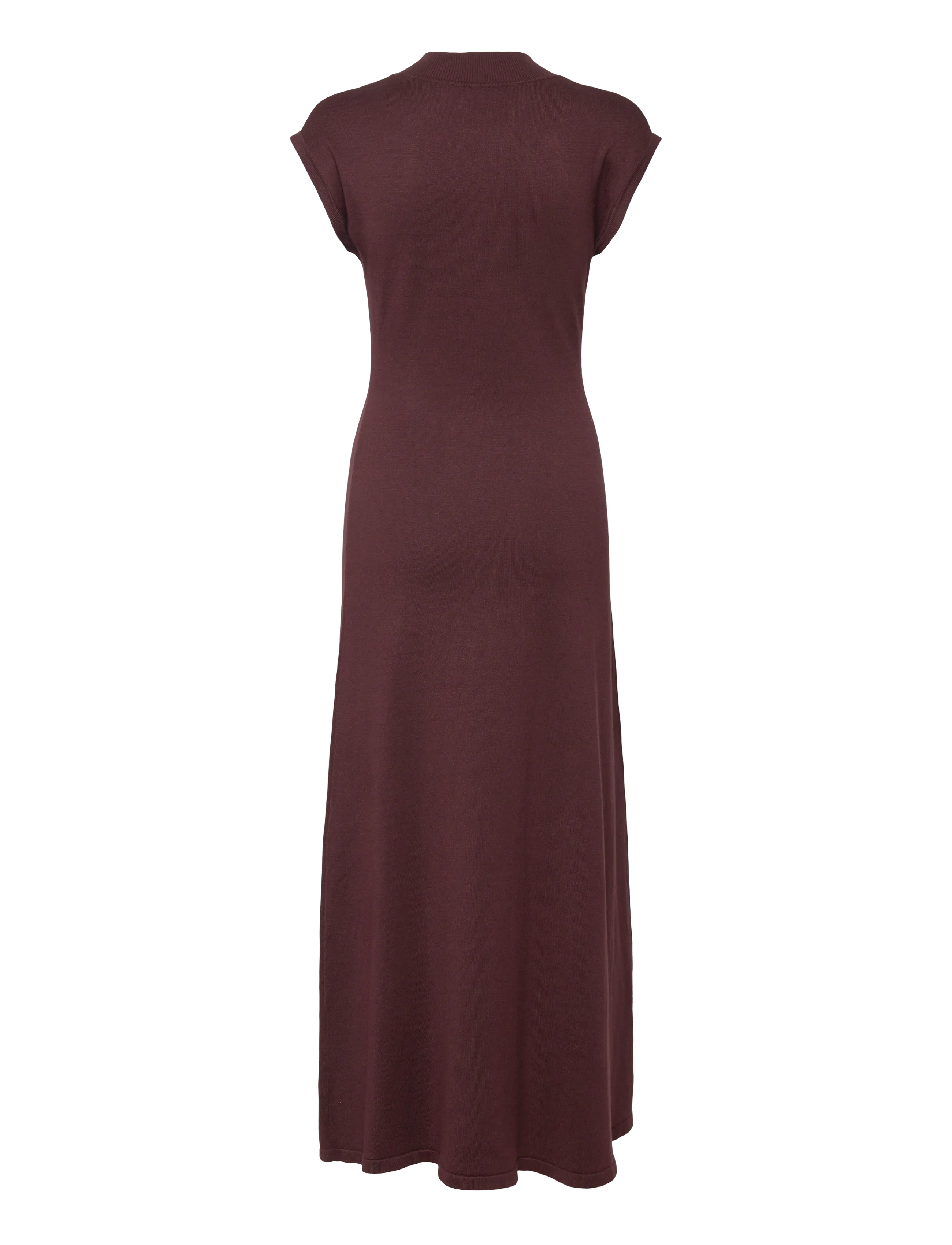 Mango - Perkins-neck knitted dress - knitted dresses - dark red - 2