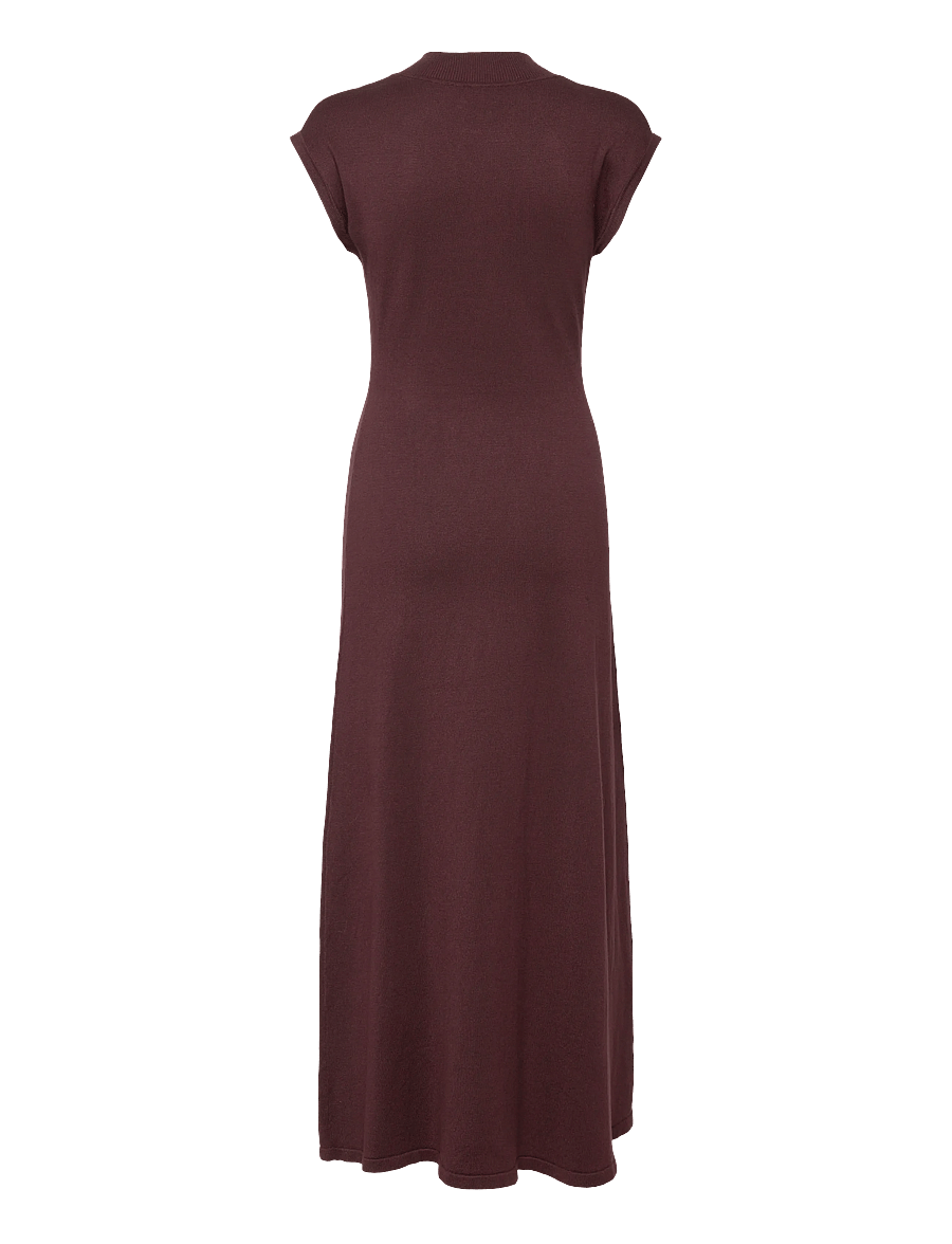 Mango - Perkins-neck knitted dress - strikkjoler - dark red - 2
