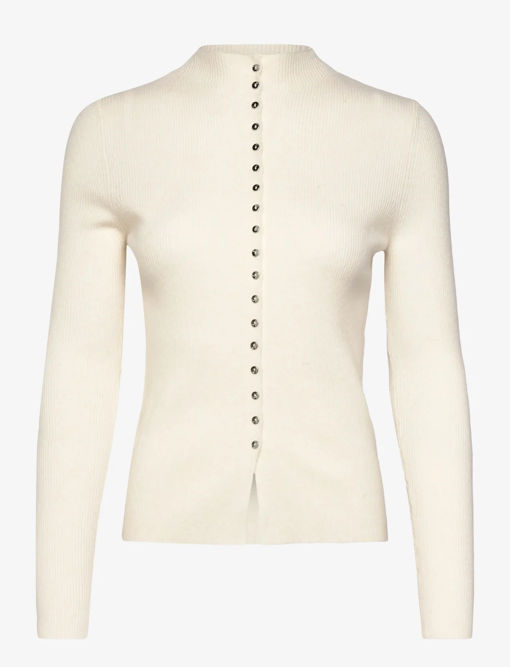 Mango - Fine rib knit cardigan - cardigans - light beige - 0