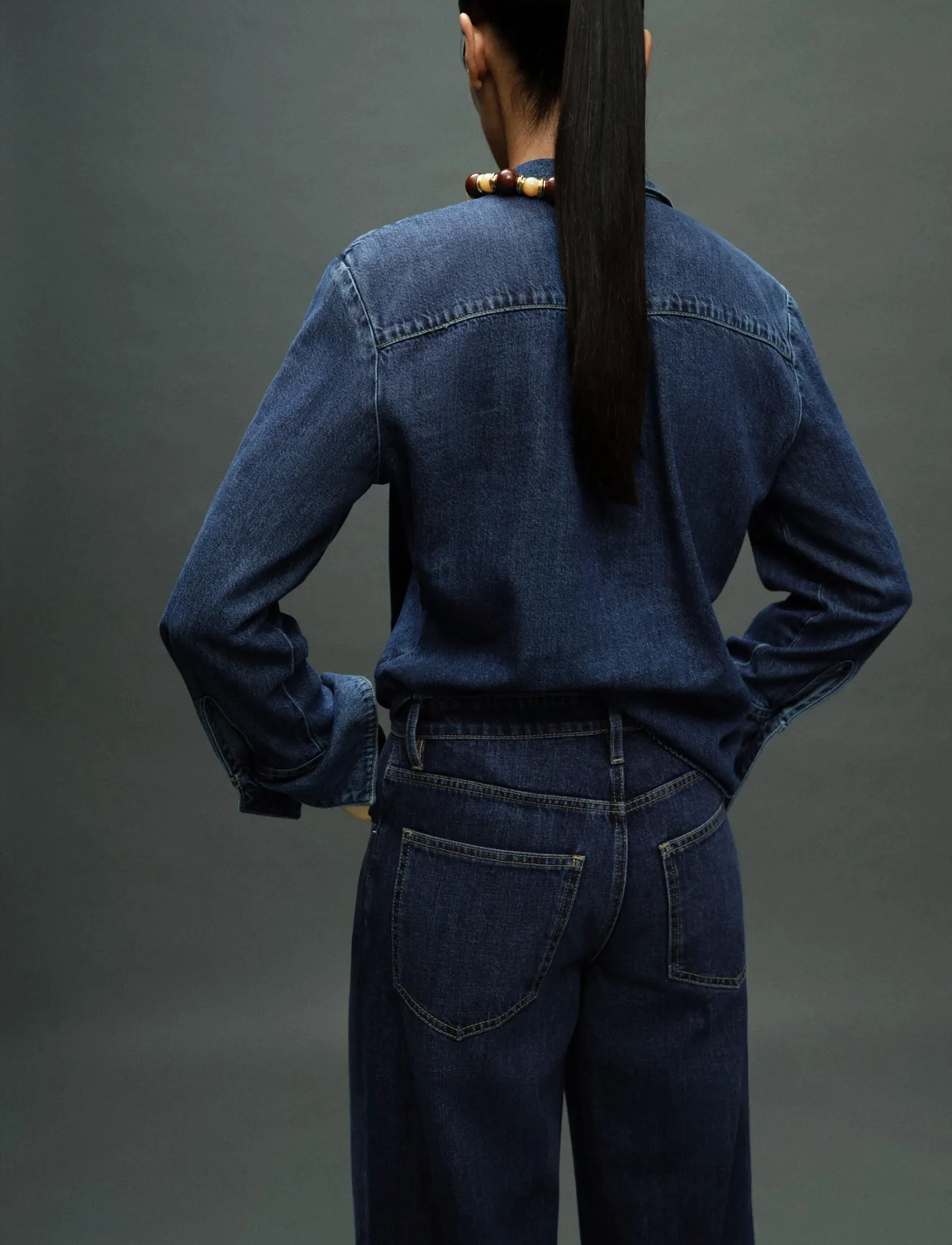 Mango - Denim shirt with bow - langærmede skjorter - open blue - 3