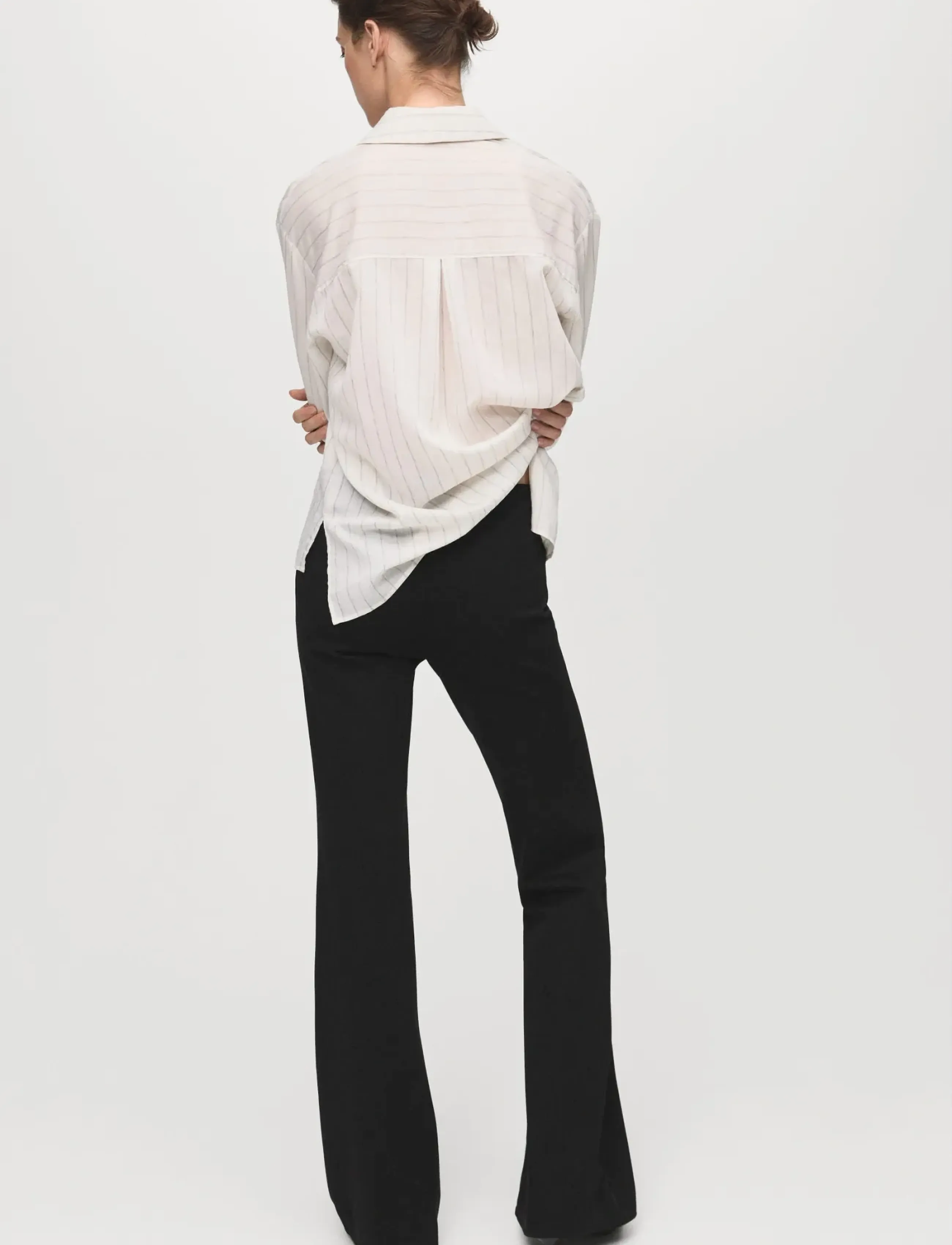 Mango - Leggings with seam detail - festmode zu outlet-preisen - black - 3