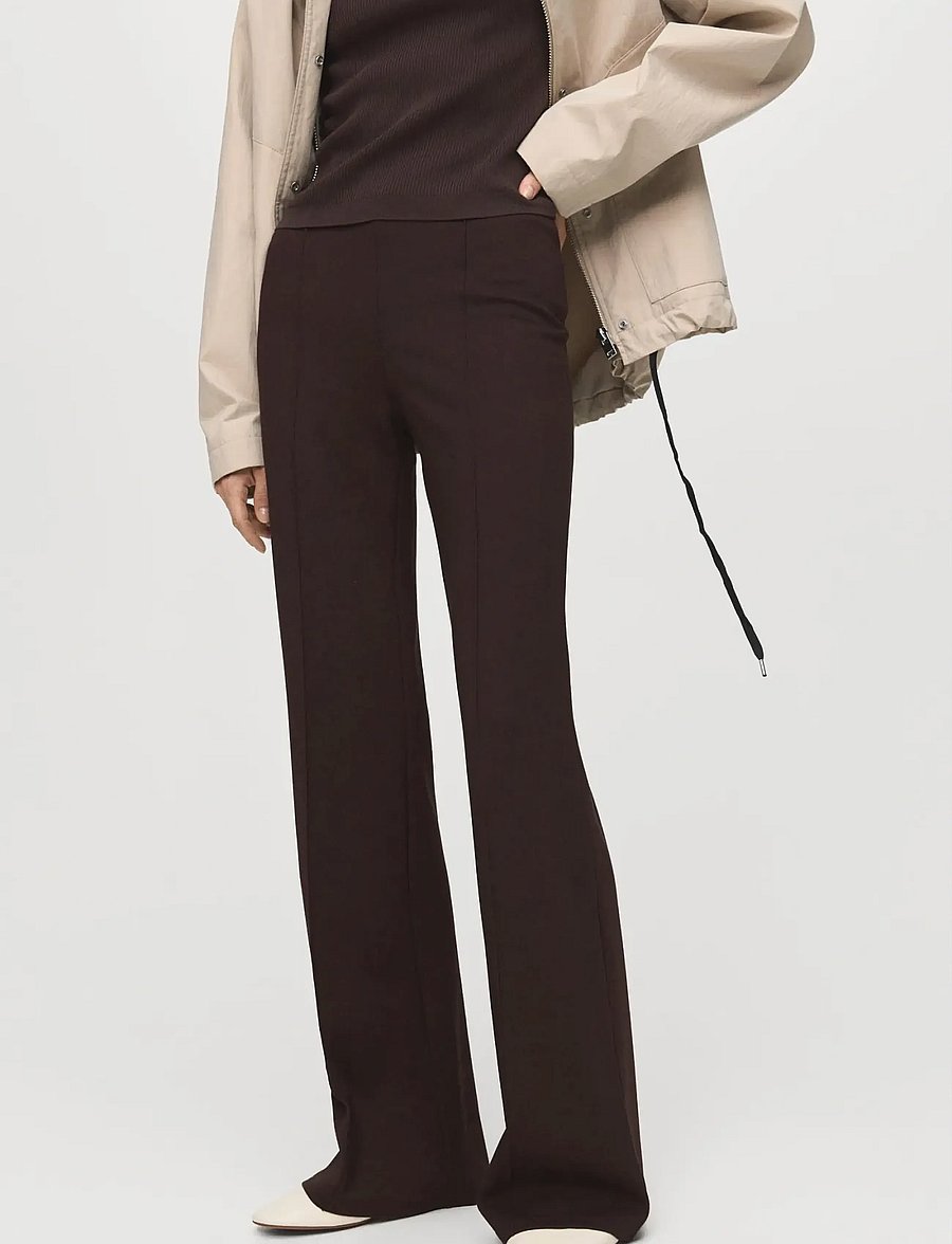 Mango - Leggings with seam detail - leggings - brown - 0