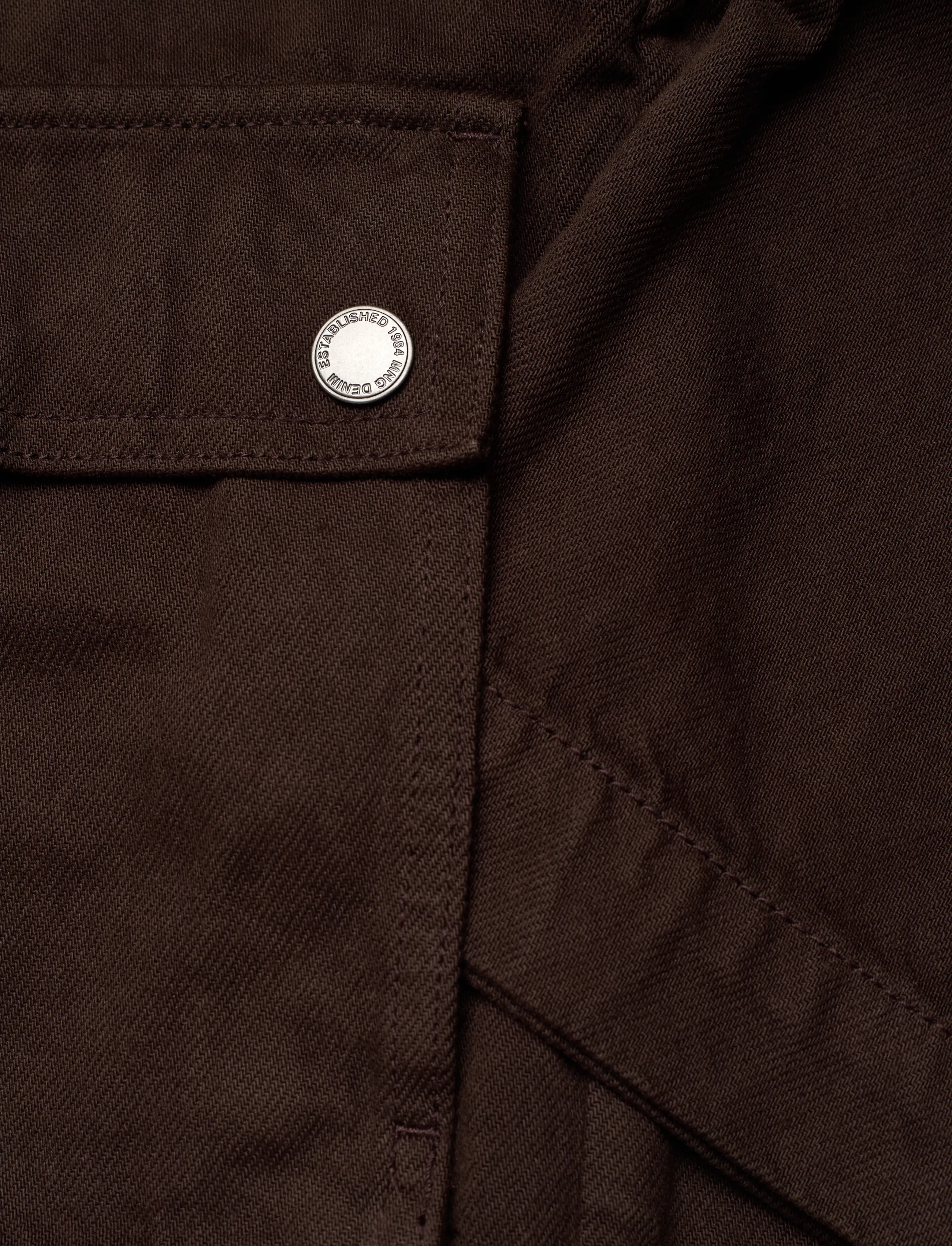 Mango - Denim parka with faux-leather collar - dark brown - 5