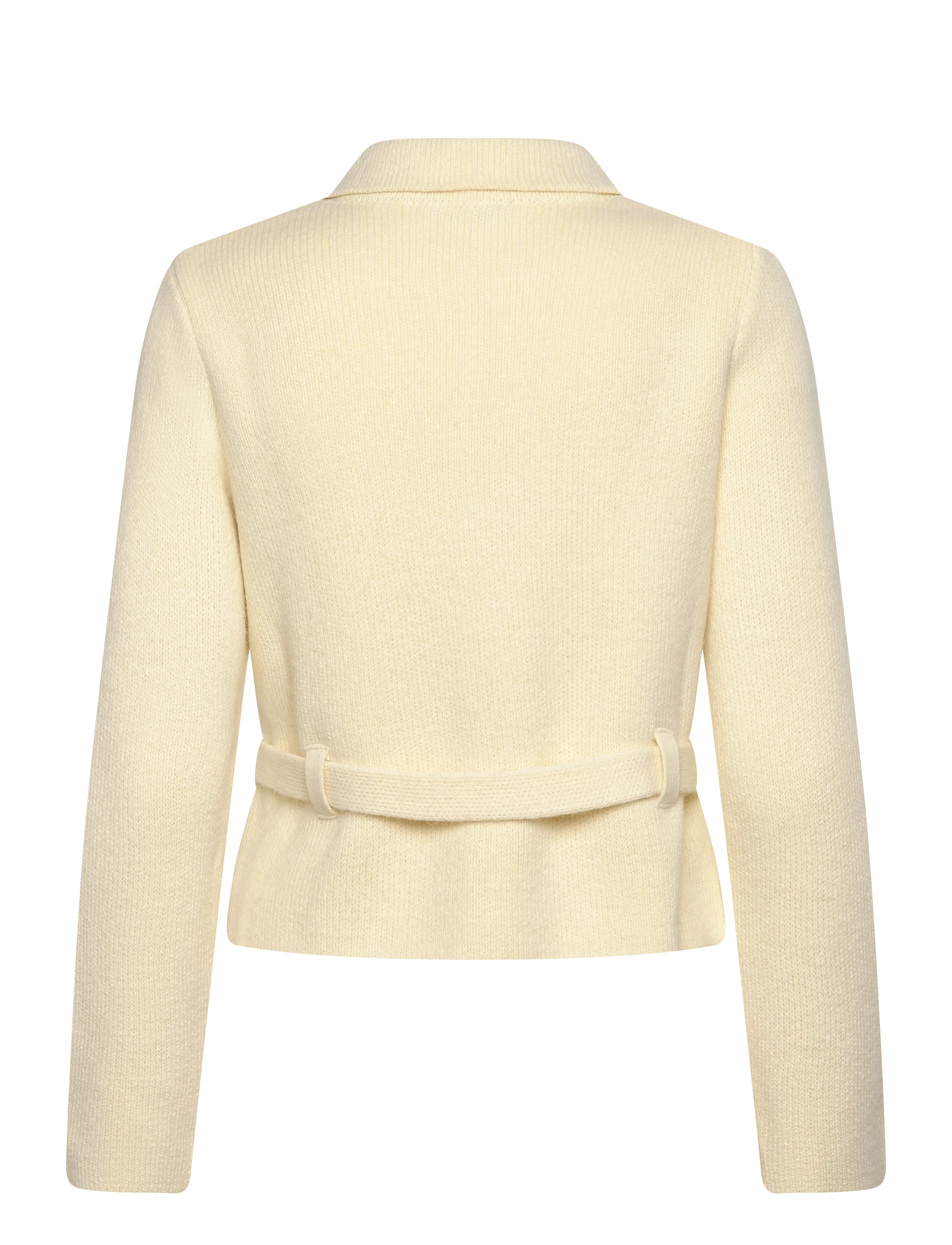Mango - Knitted jacket with belt and buckle - wolljacken - light beige - 2
