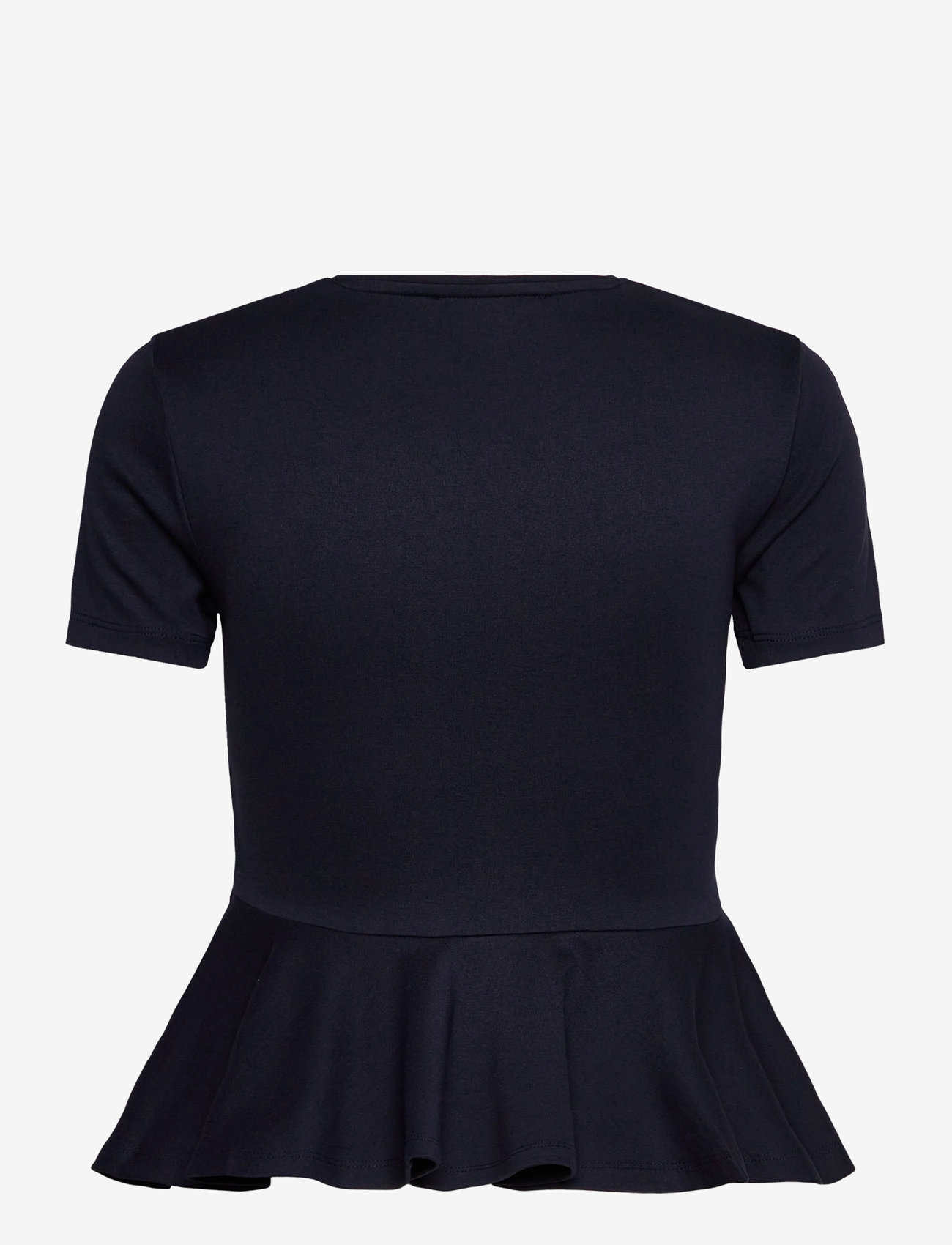 Mango - Short-sleeved peplum t-shirt - efterårstøj - navy - 1