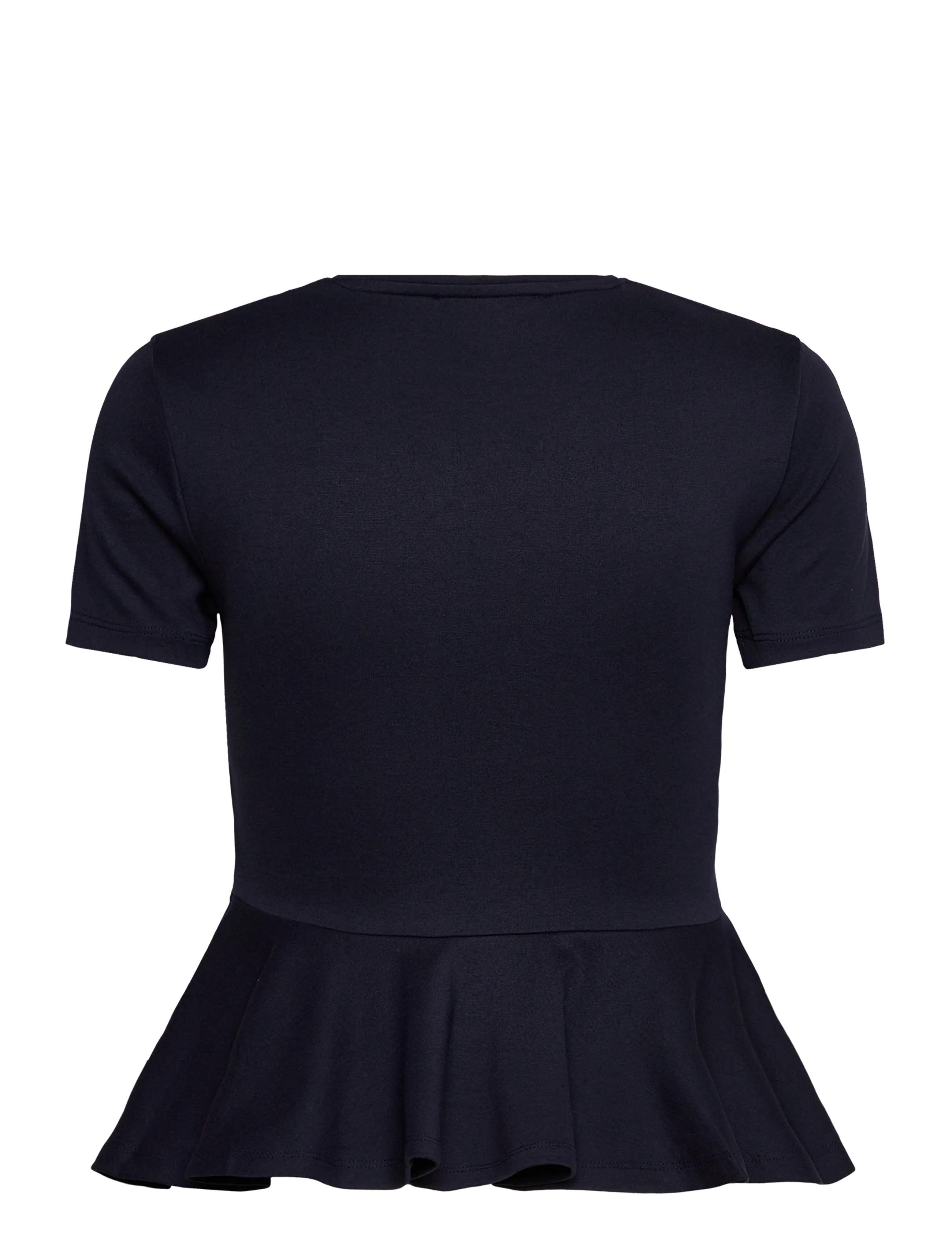 Mango - Short-sleeved peplum t-shirt - t-shirts - navy - 2