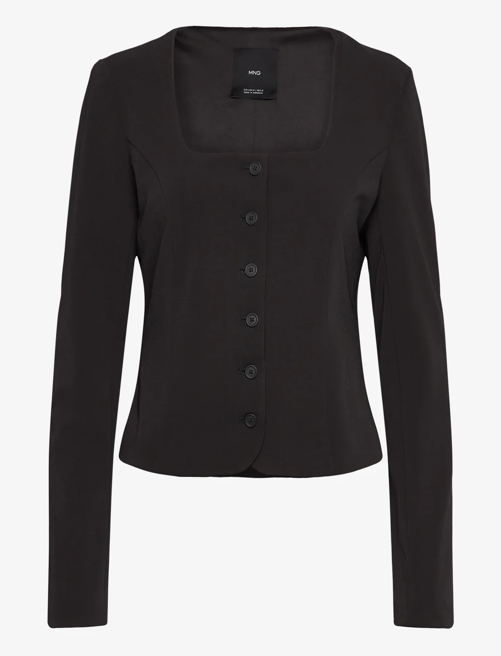 Mango - Tailored cropped suit jacket - korte blazere - grey - 0